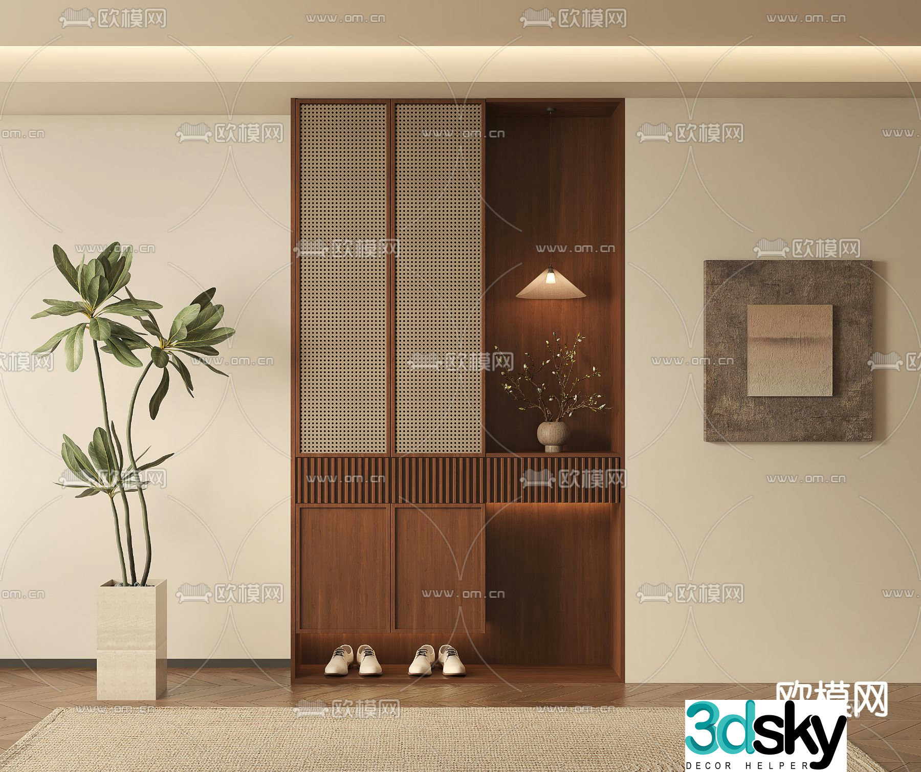 Medieval style shoe cabinet 3D model