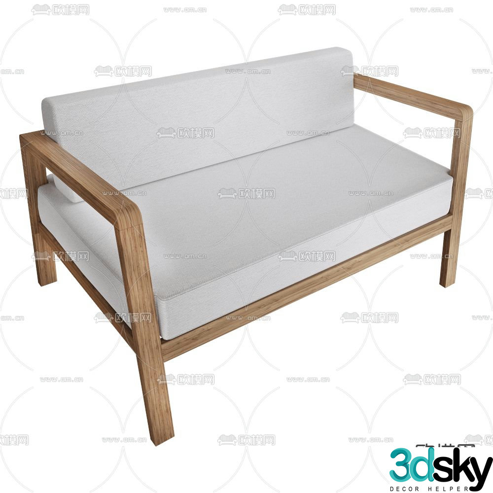 Blinde multi-person sofa 3d model