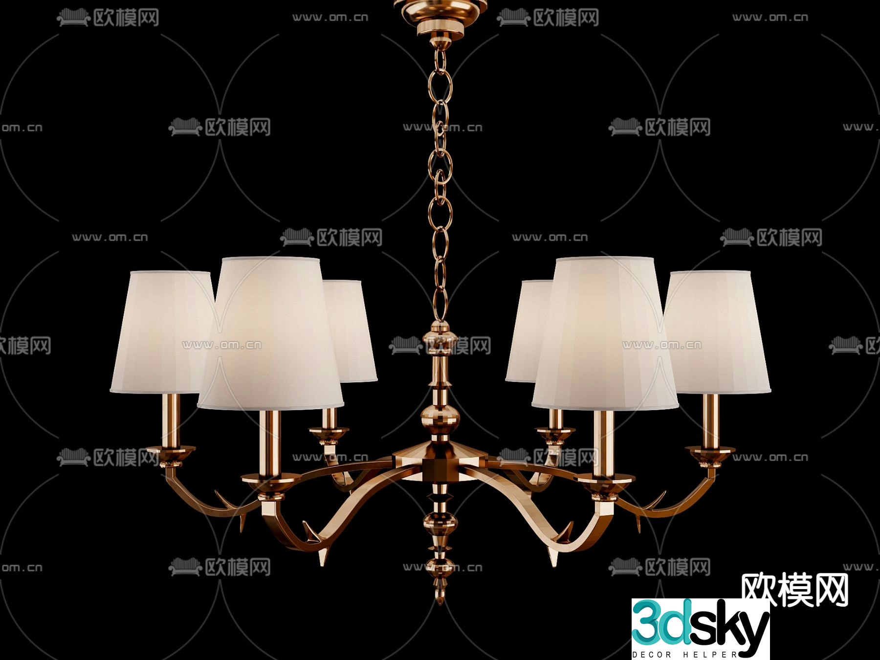 American chandelier Medium style chandelier 3d model