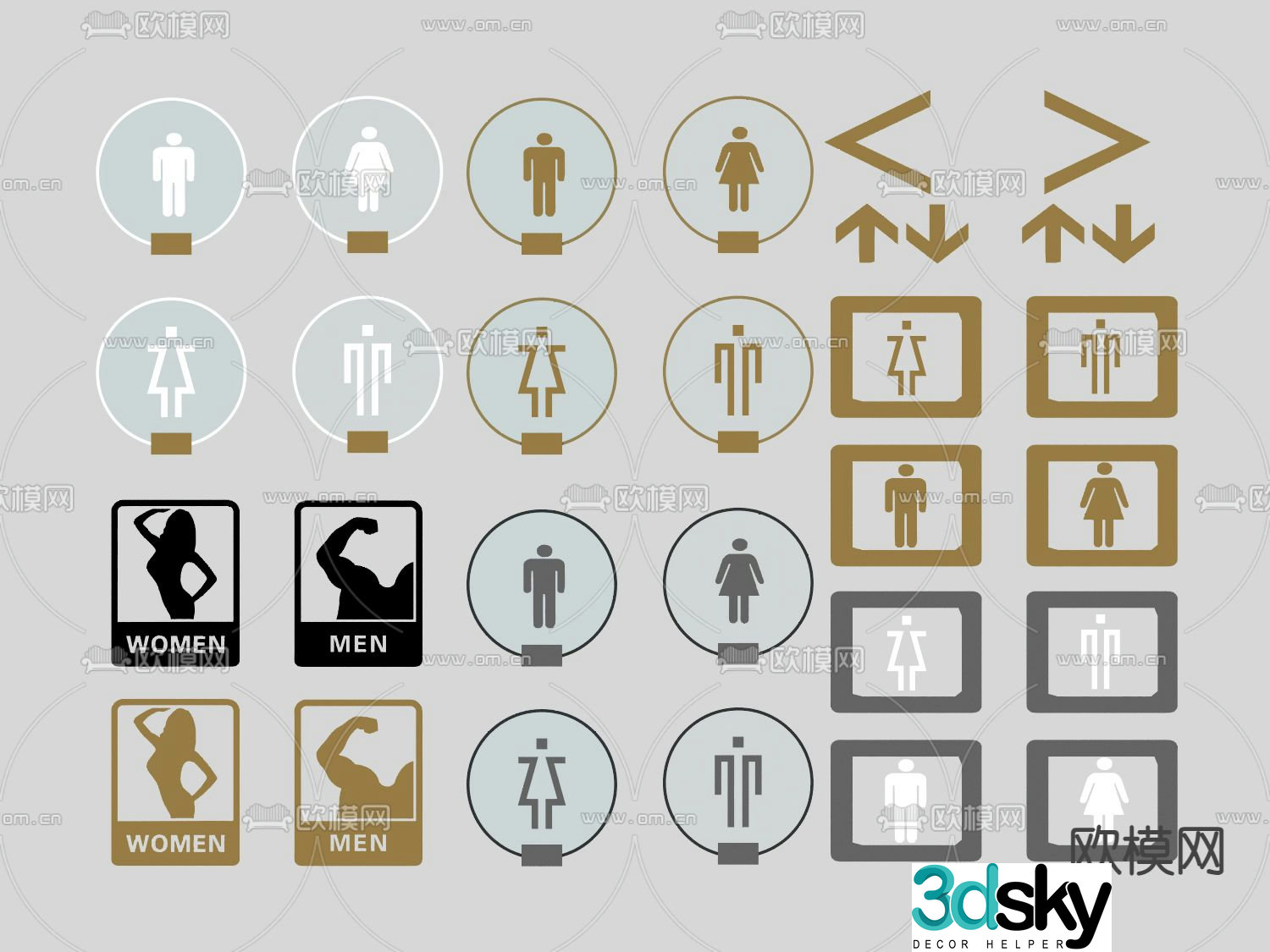 Bathroom signage 3D model