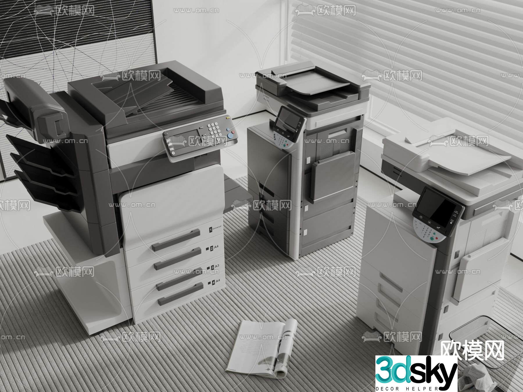printer copier scanner 3d model