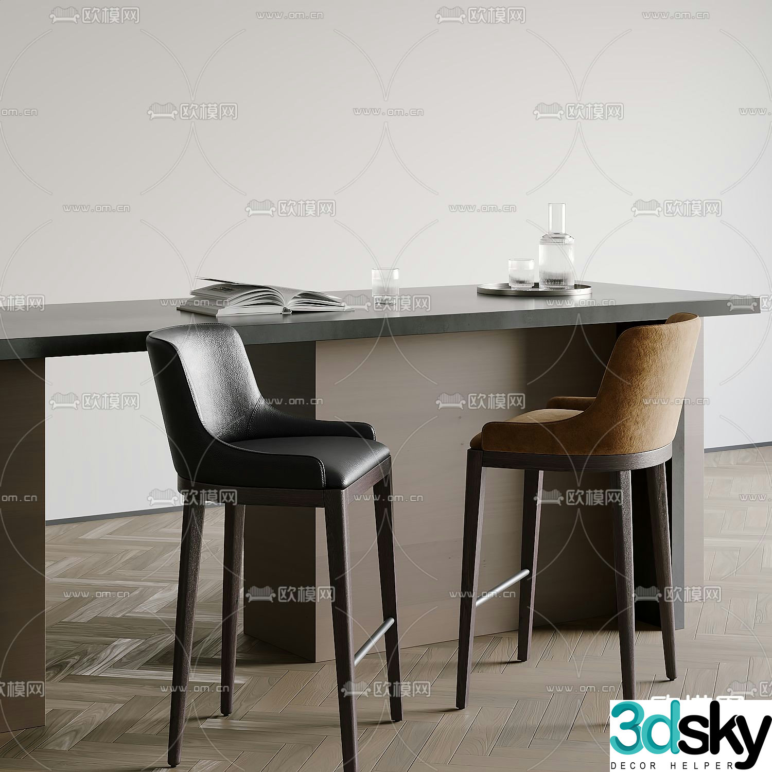 bar stool bar stool high stool 3d model