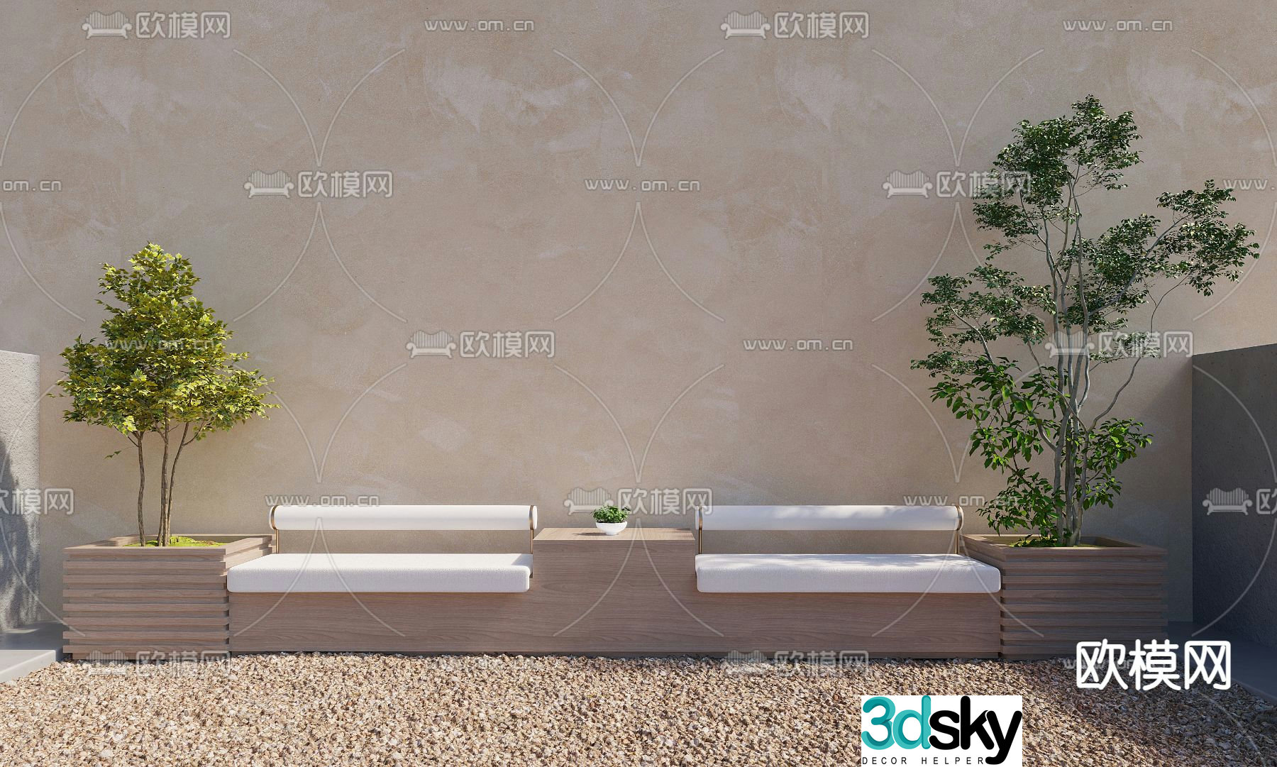 Outdoor sofa booth sofa 3d model