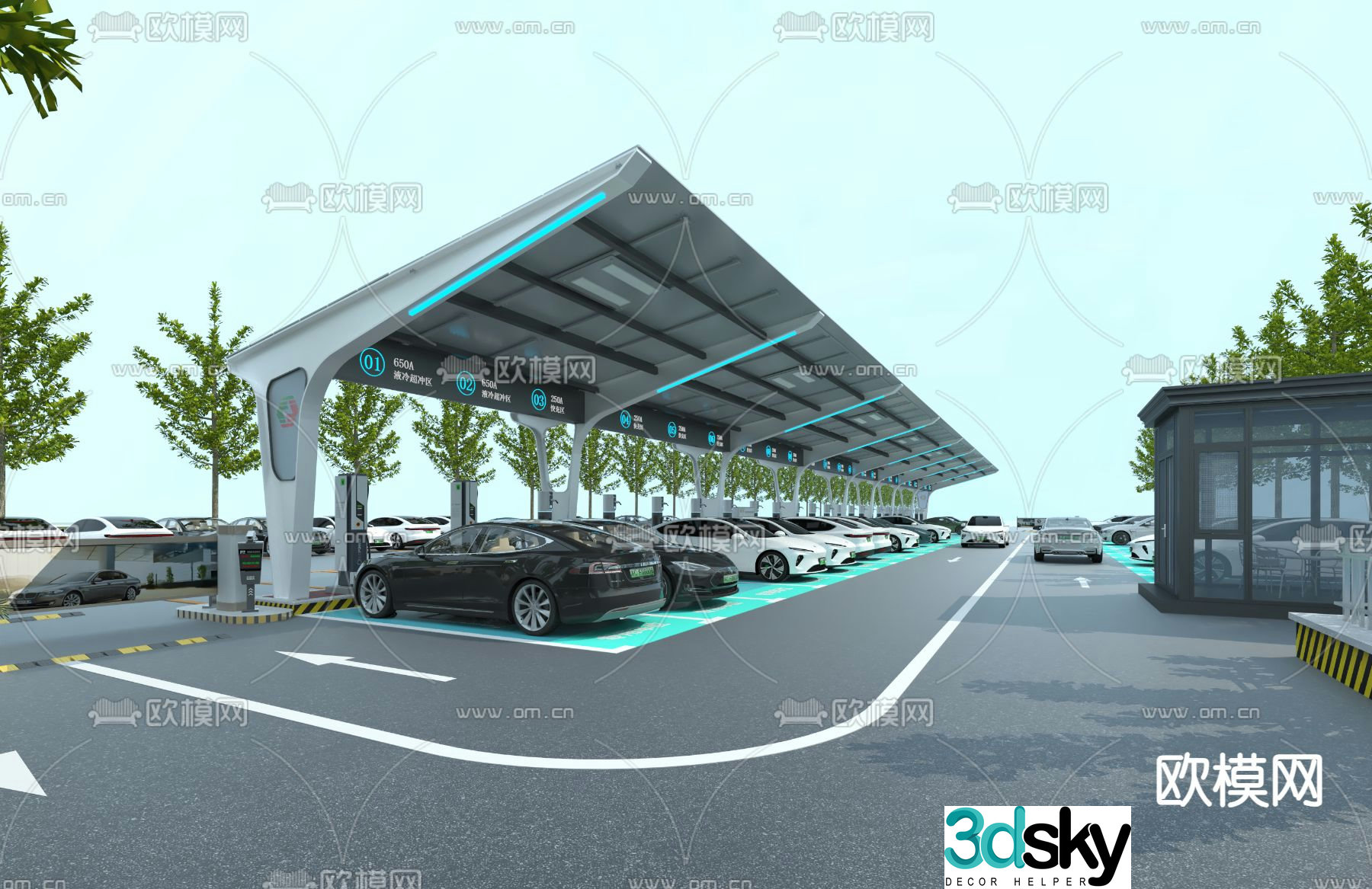 Car charging pile charging station 3d model