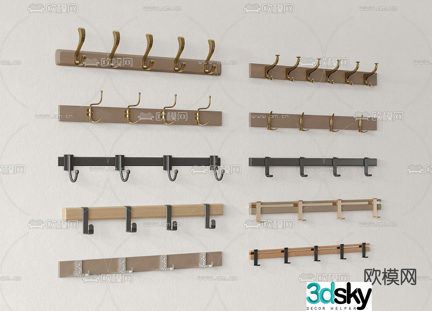 Modern coat hook hook 3d model