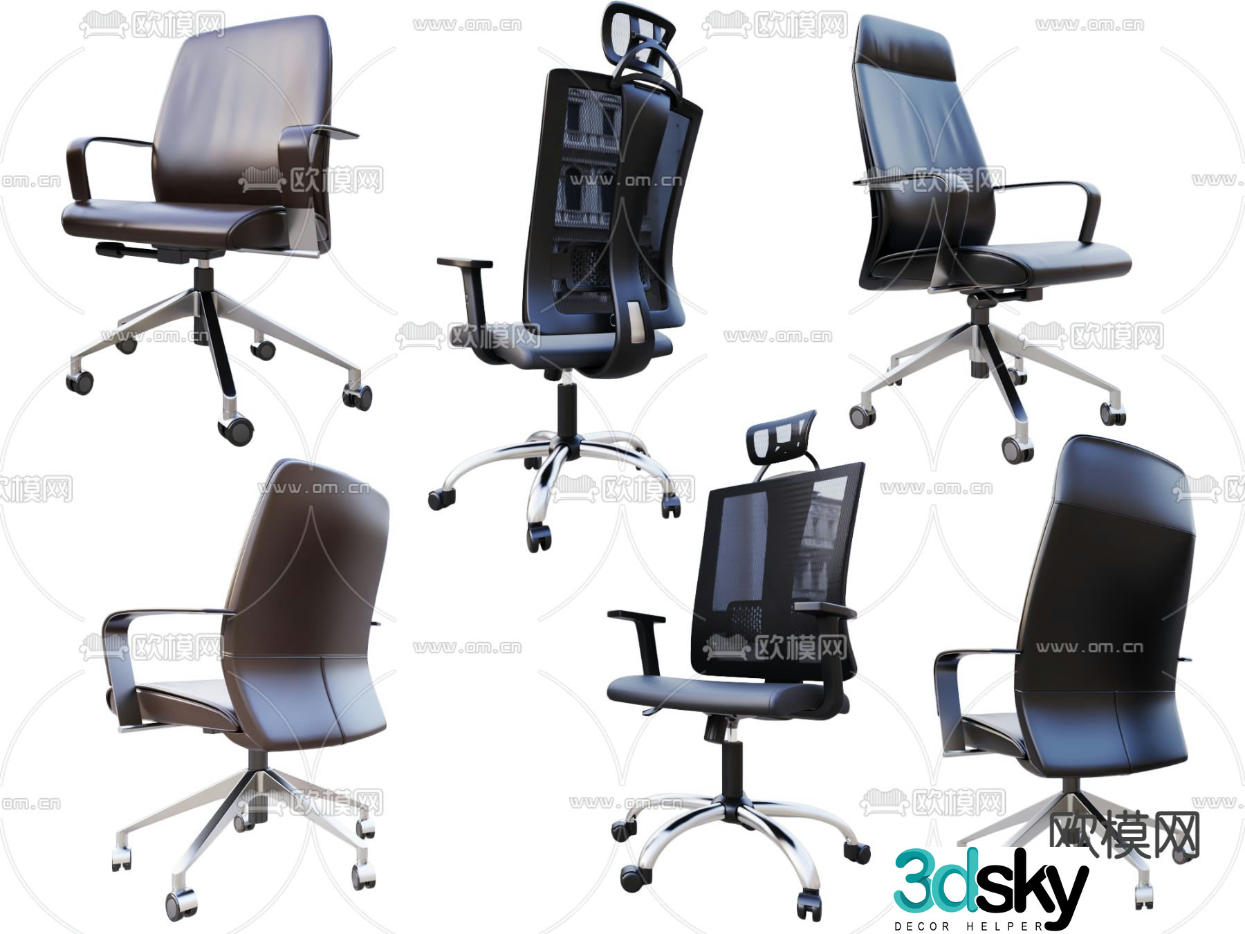 Office chair swivel chair staff chair 3d model
