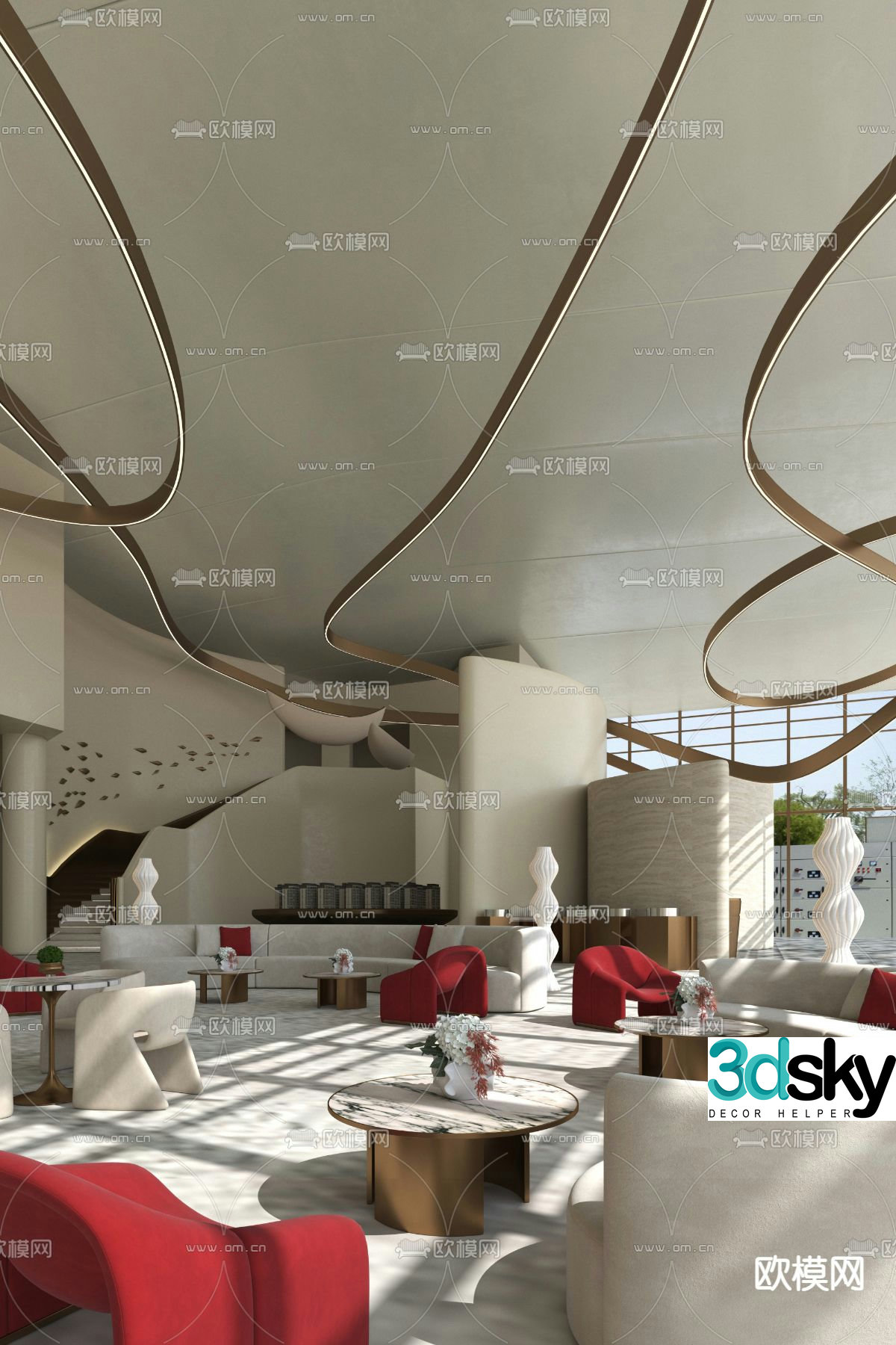 Zhufang Design Sales Office Negotiation Area 3D Model