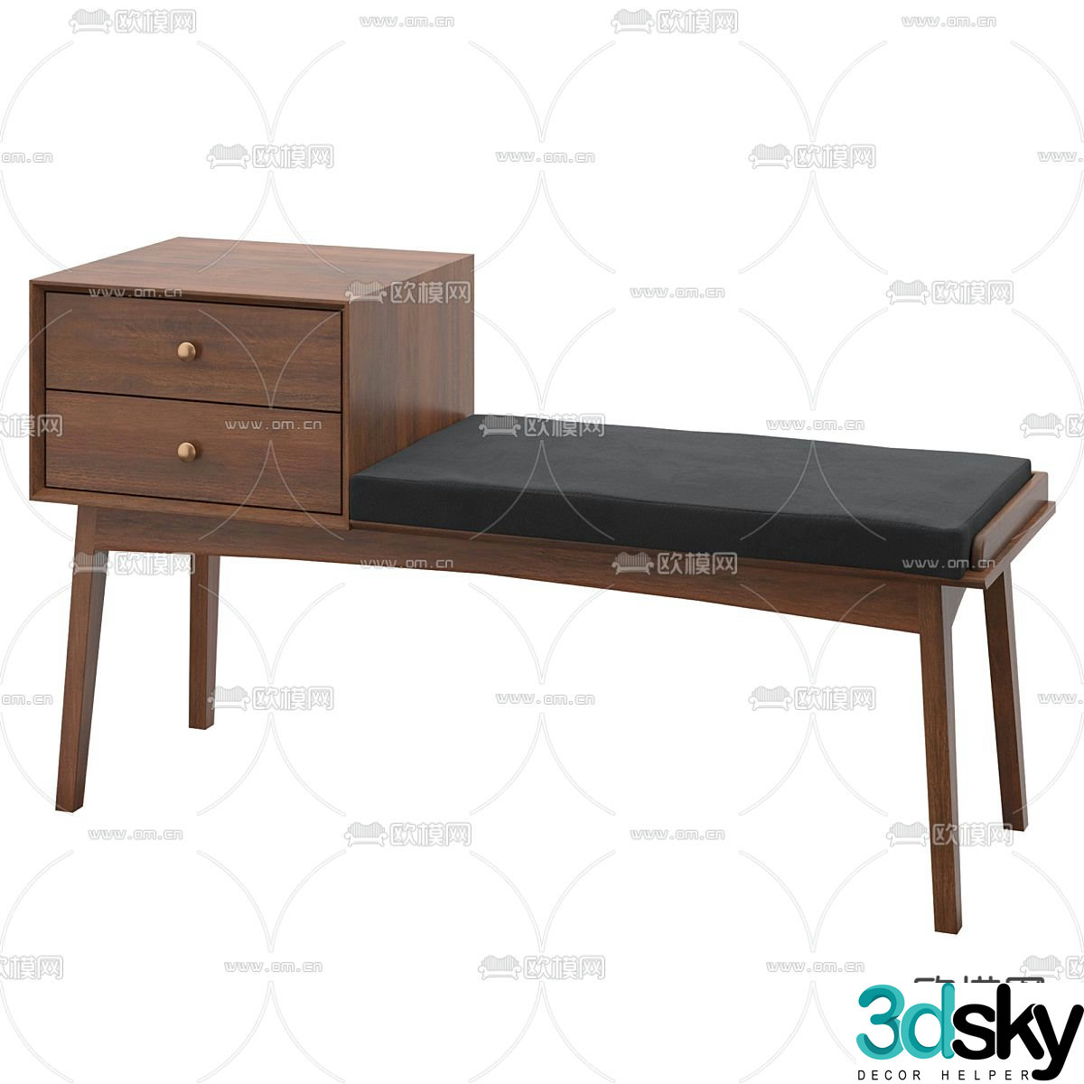 Bench shoe changing bench 3d model