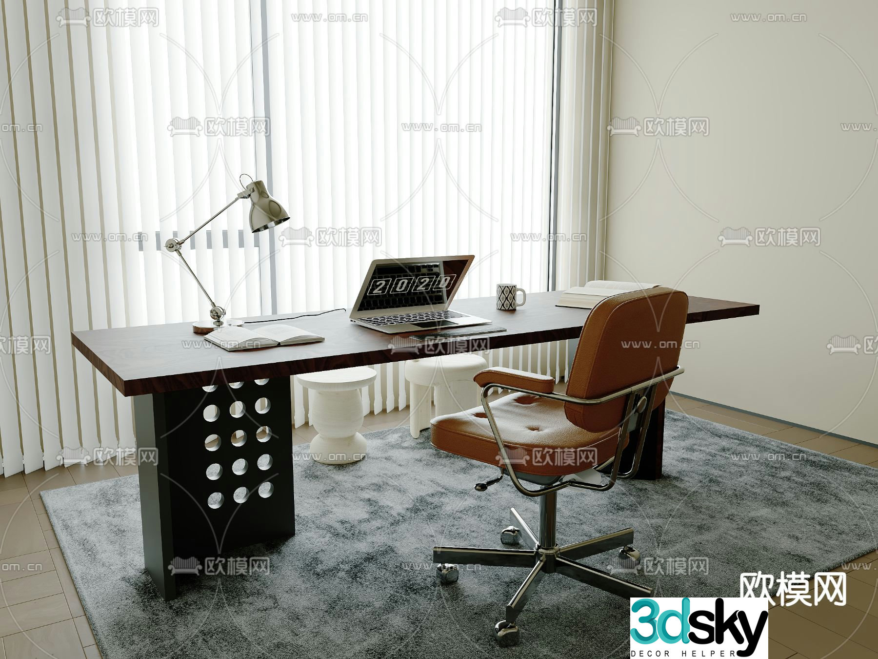 Modern desk 3d model