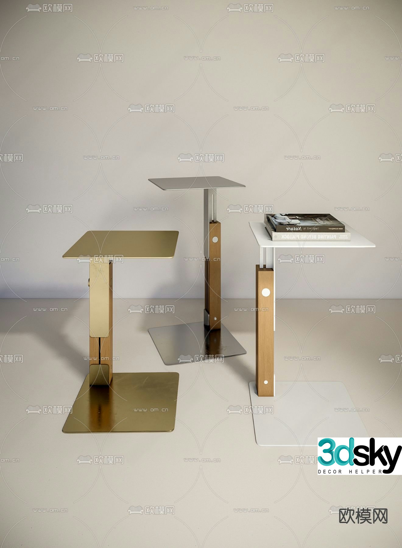Modern side table corner table lifting side table 3D model
