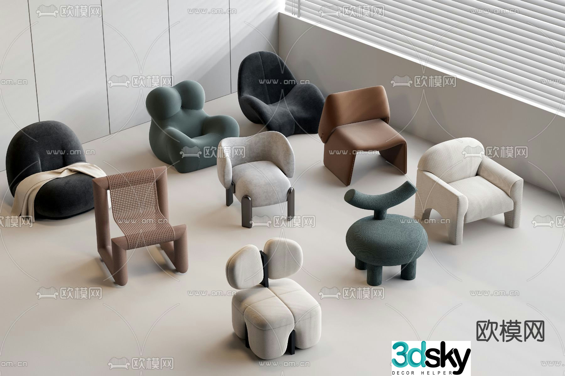 Sofa chair leisure chair 3d model