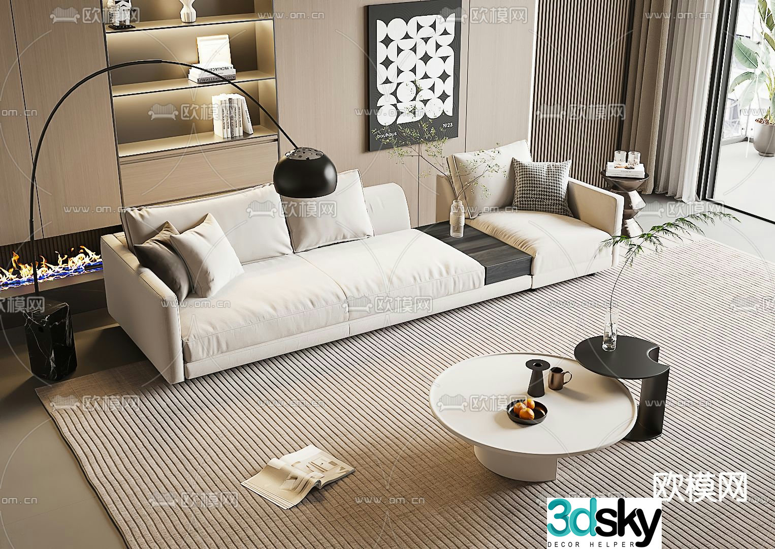 Modern sectional sofa 3d model