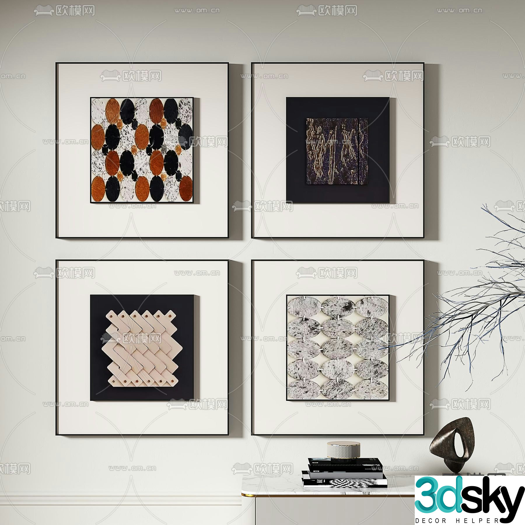 Decorative painting Hanging painting Oil painting 3d model