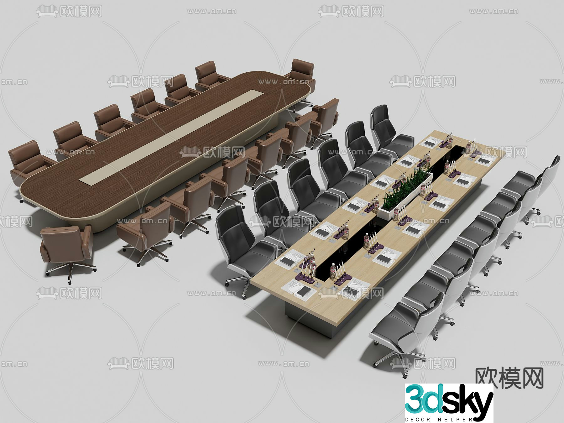 Conference tables and chairs conference table 3d model