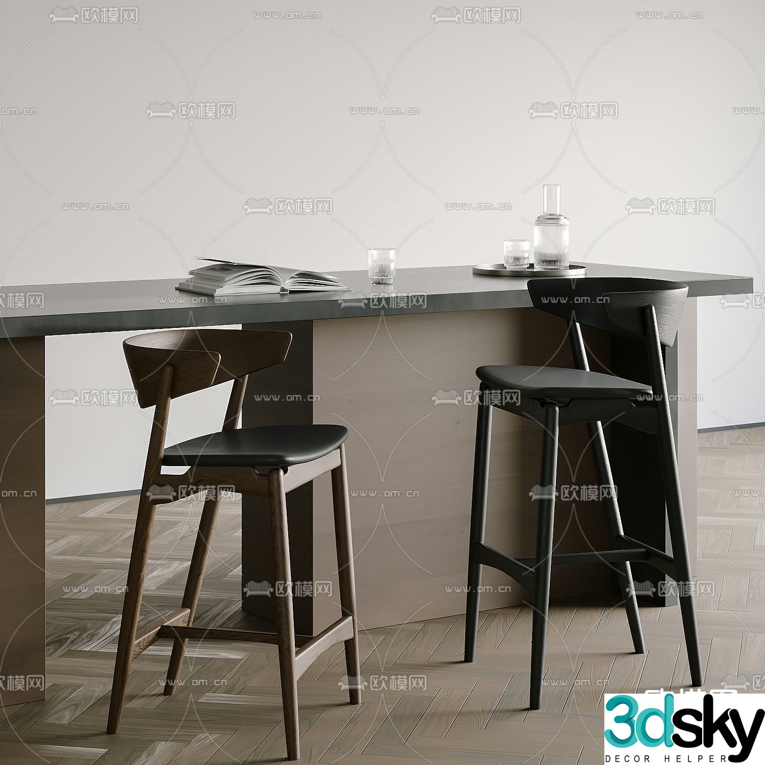 bar stool bar stool high stool 3d model