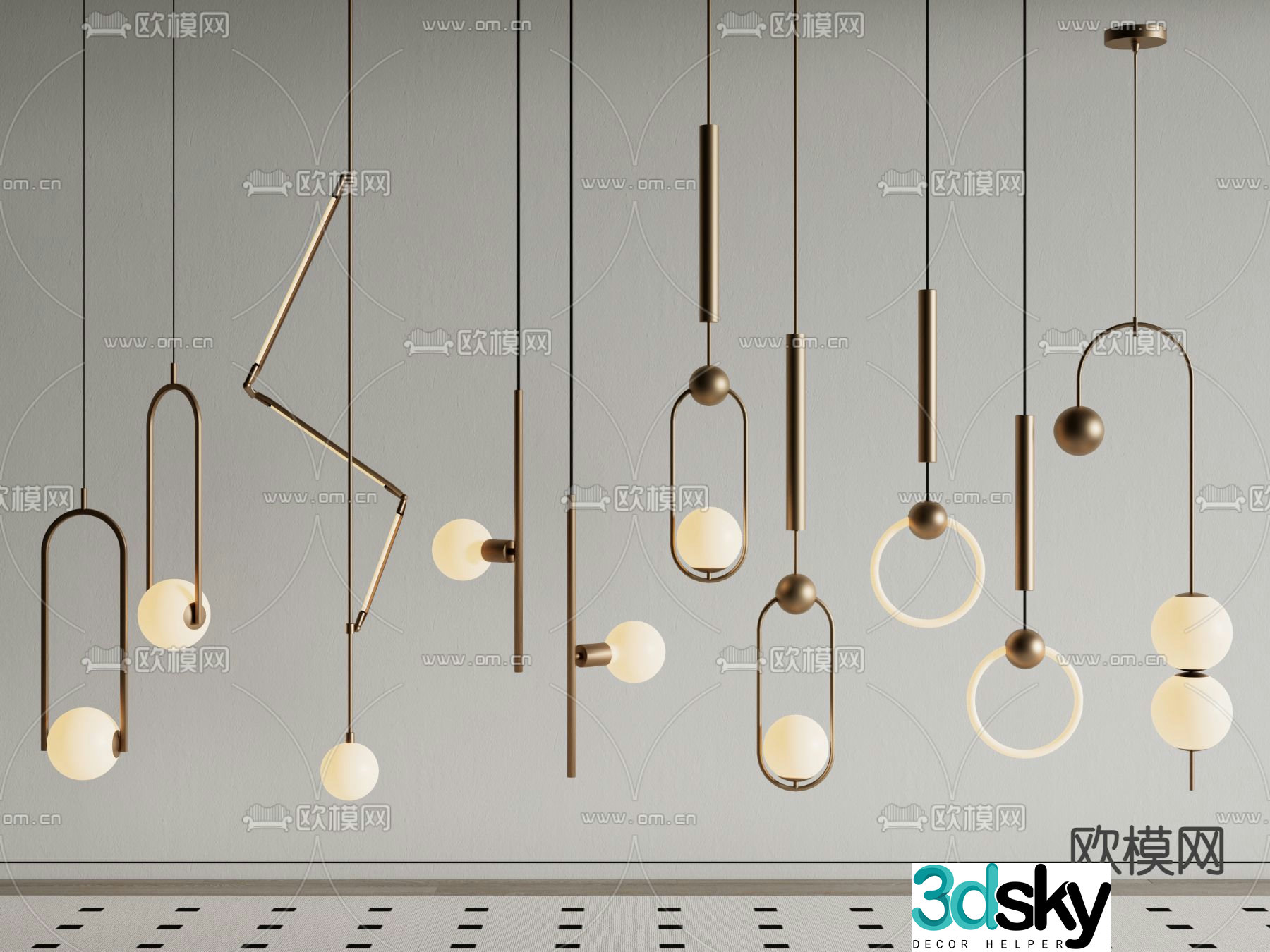 Bedside small chandelier 3d model
