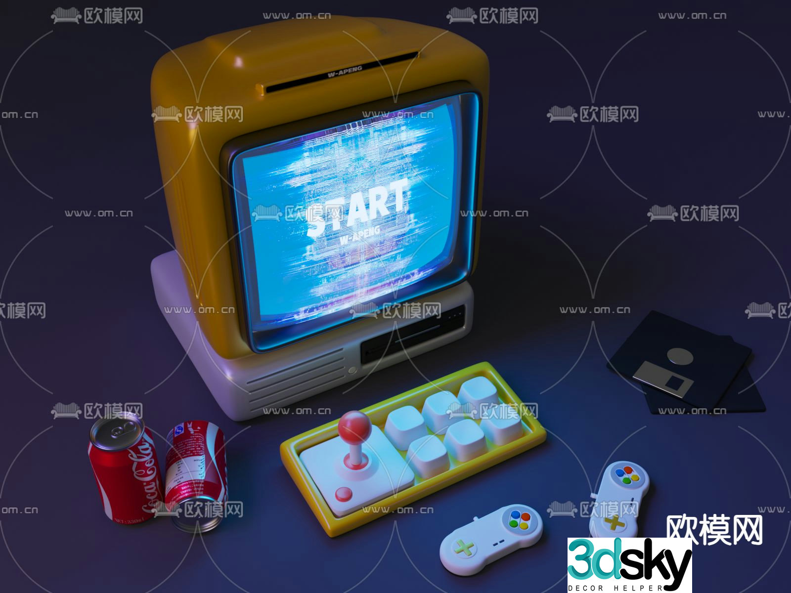 Electric game console 3d model
