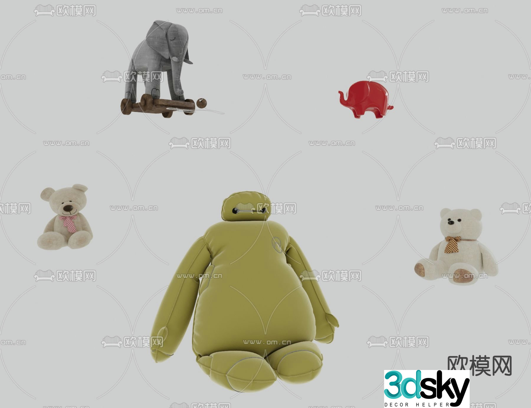 doll toy plush doll dabai 3d model