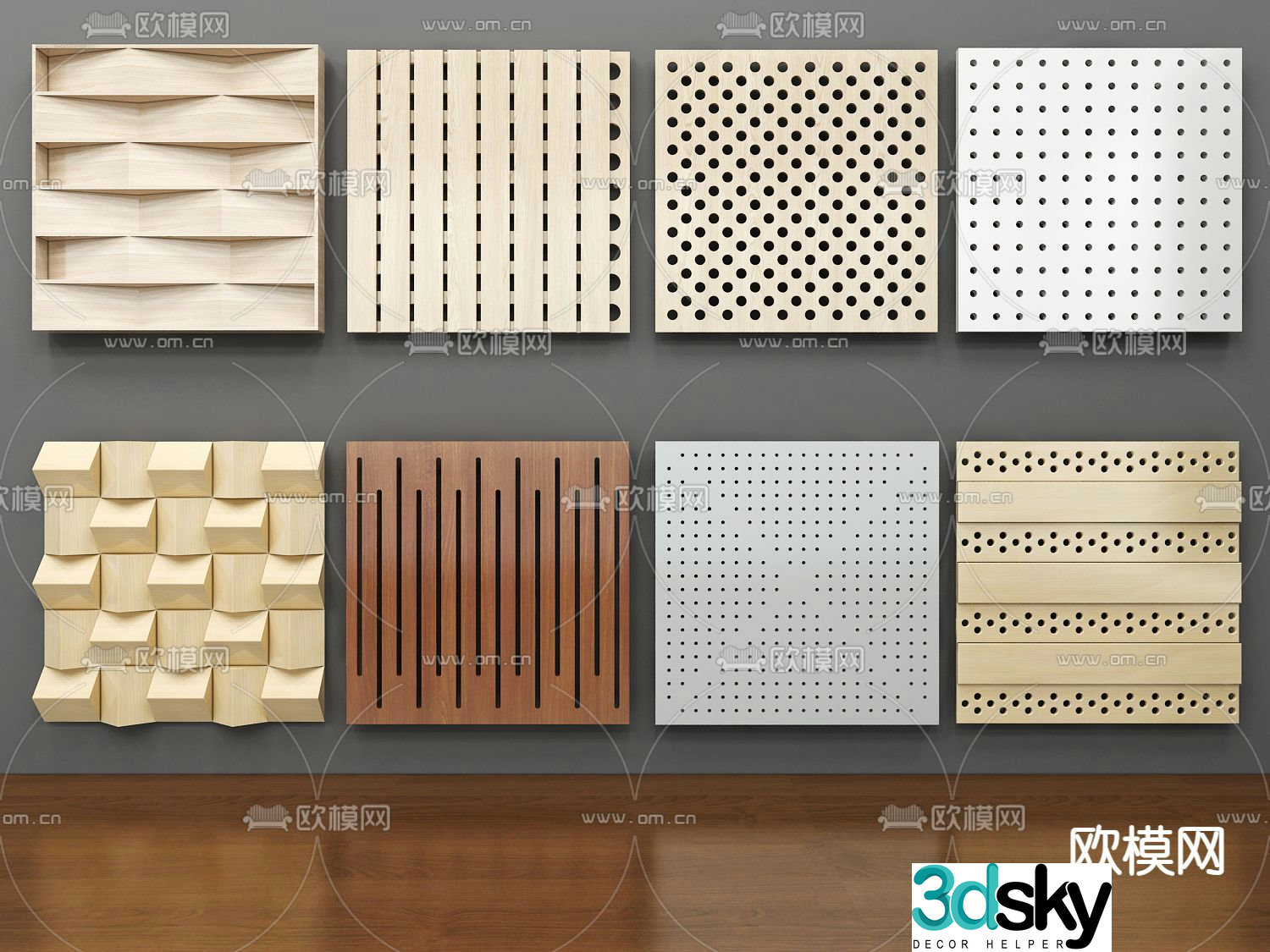 Wall panel Great Wall panel sound-absorbing board 3D model
