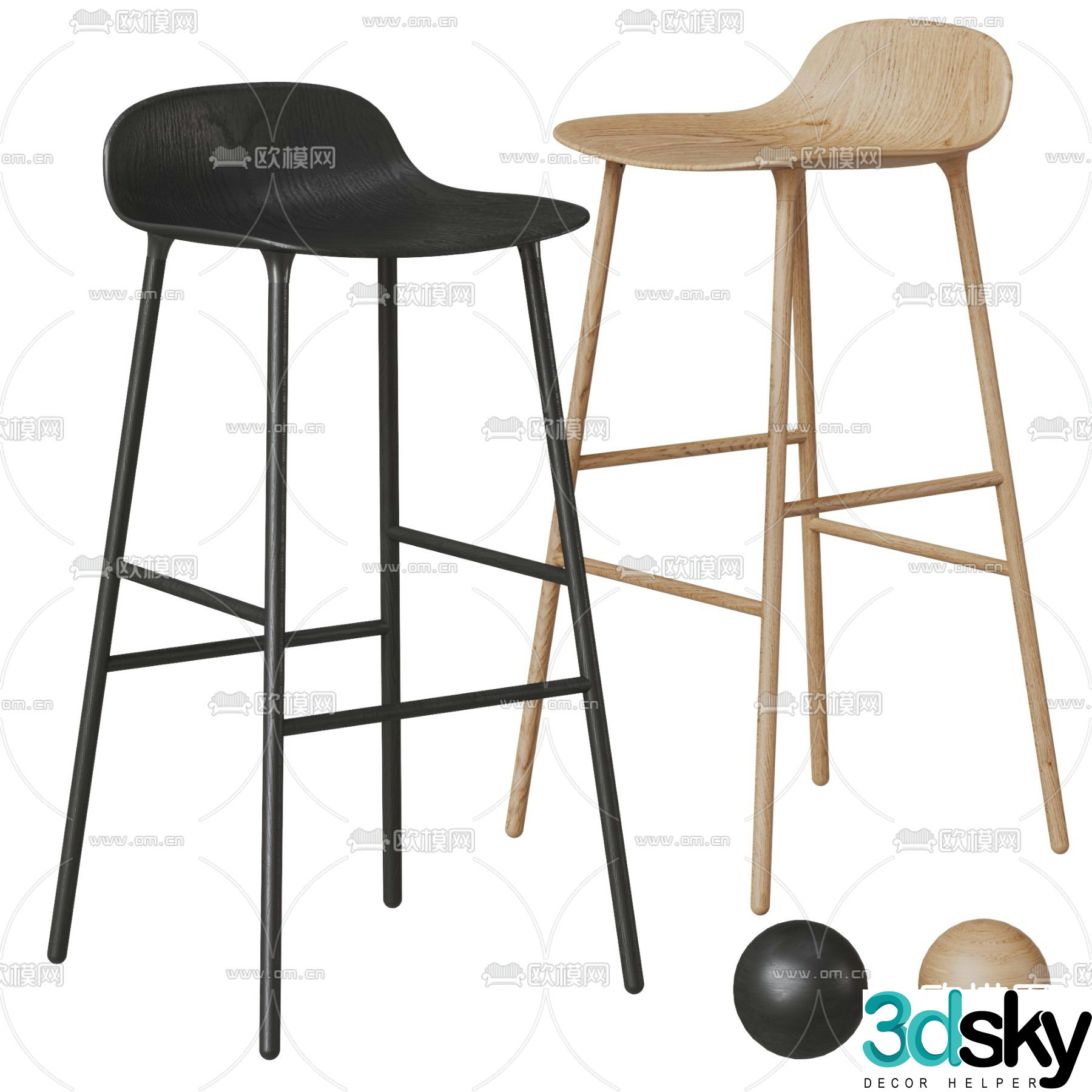 bar stool bar stool high stool 3d model