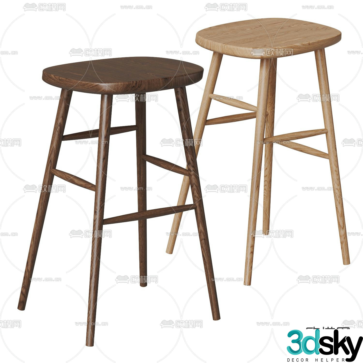 Wabi Sabi bar stool bar stool high stool 3d model