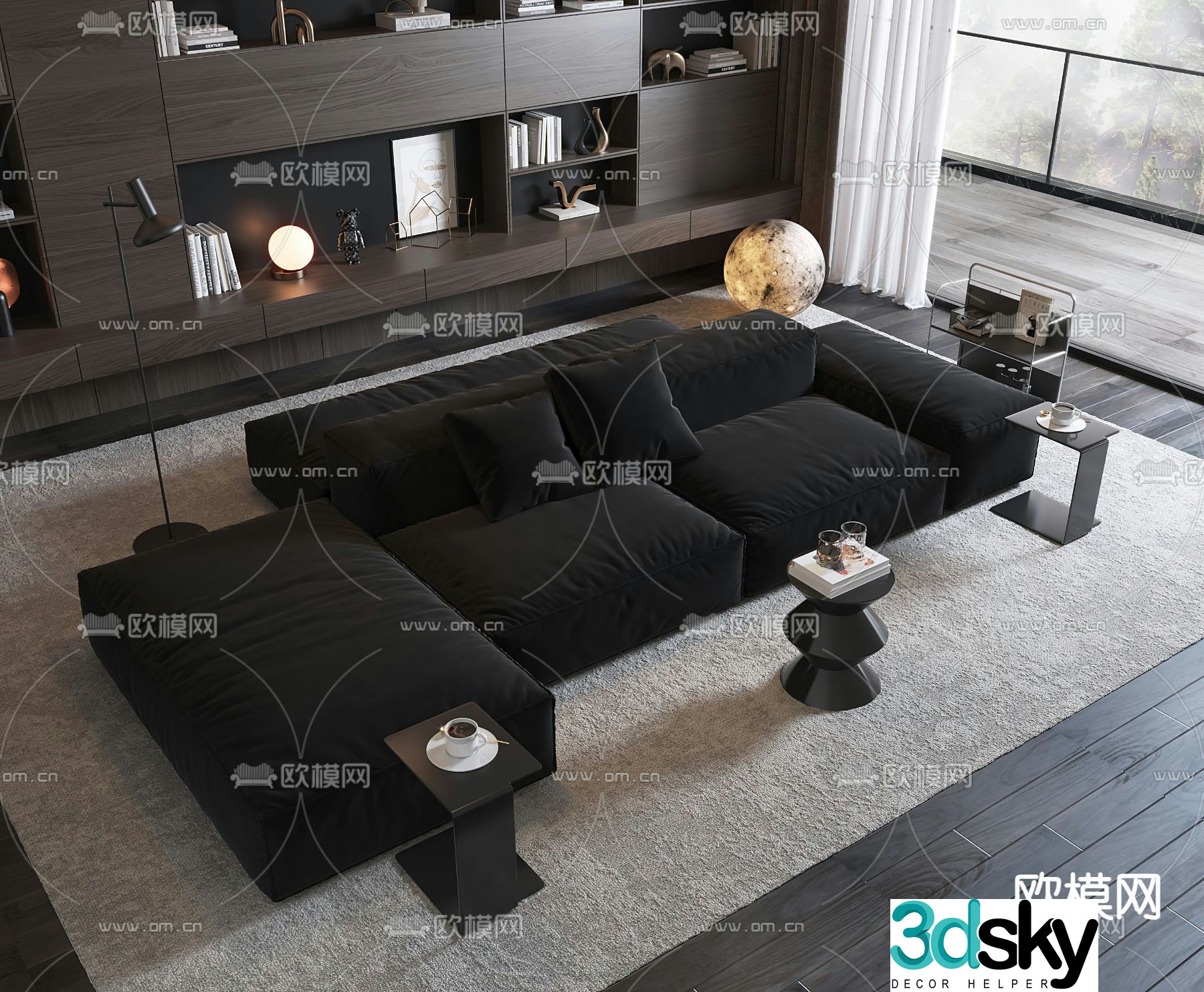 Minotti wabi-sabi style sofa set 3d model