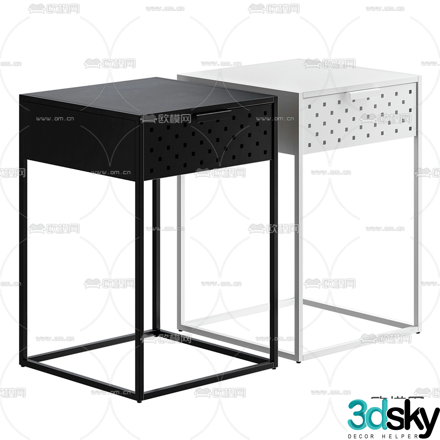 Minimalist bedside table 3d model