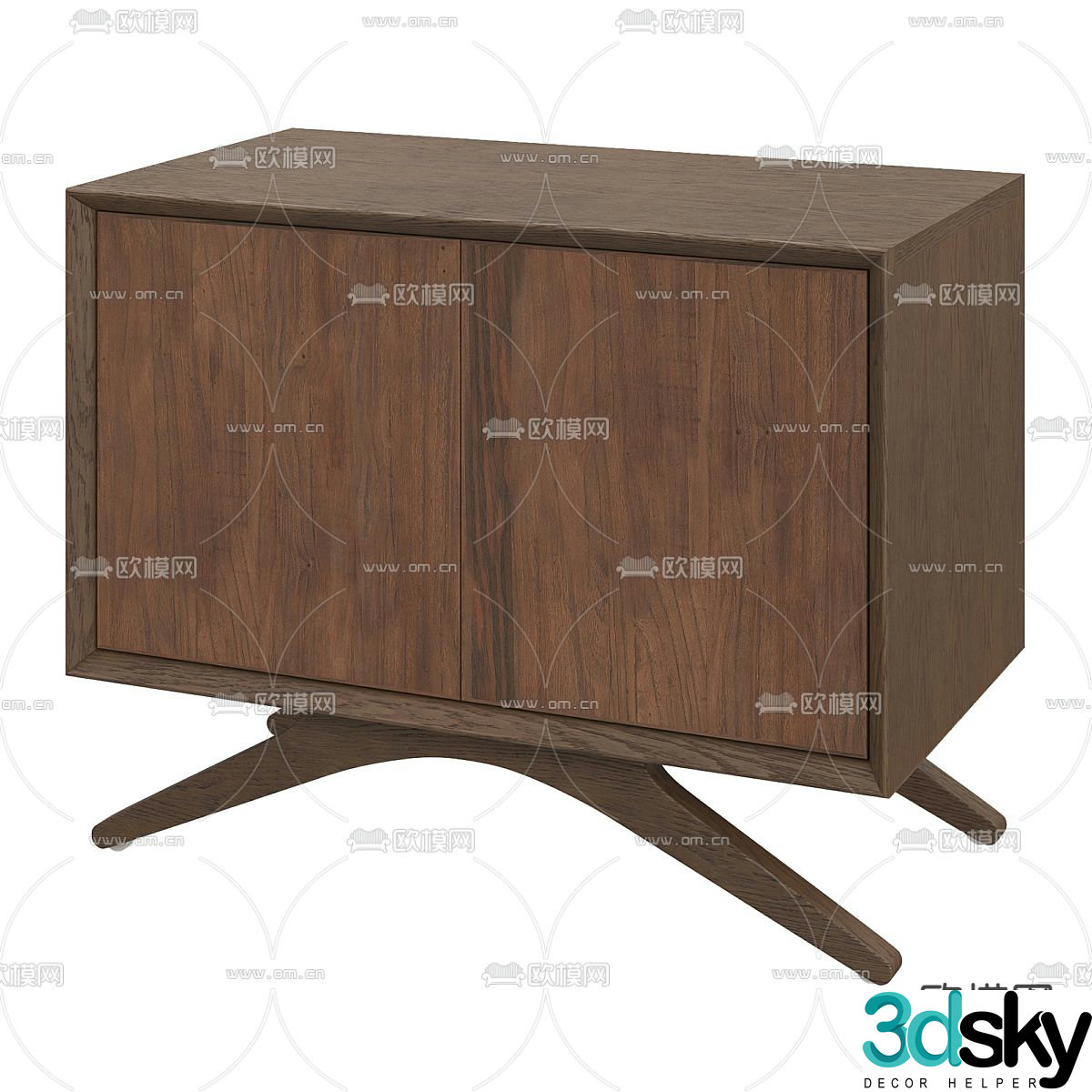 Medieval style bedside table 3d model