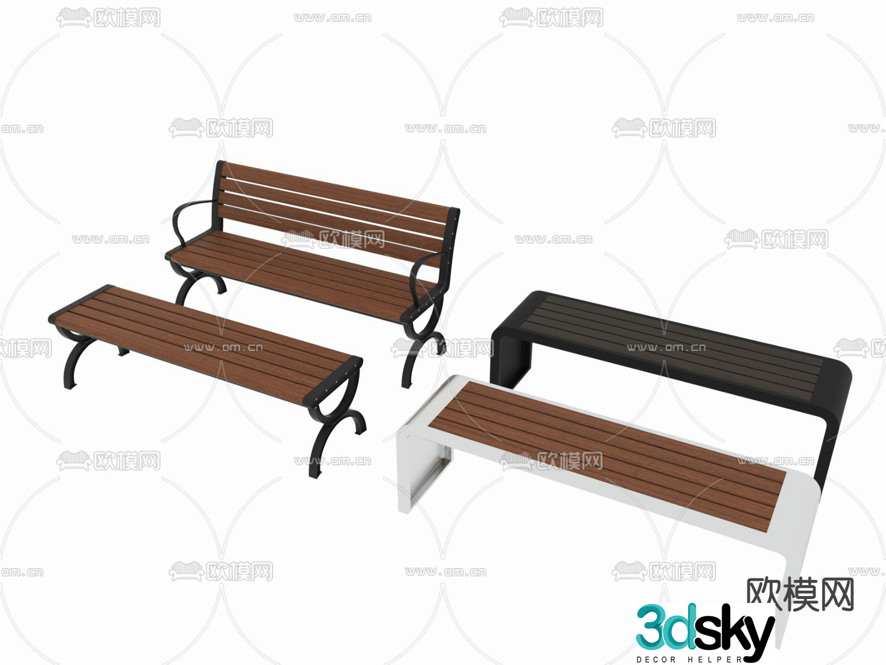 Outdoor chair park chair public chair 3d model