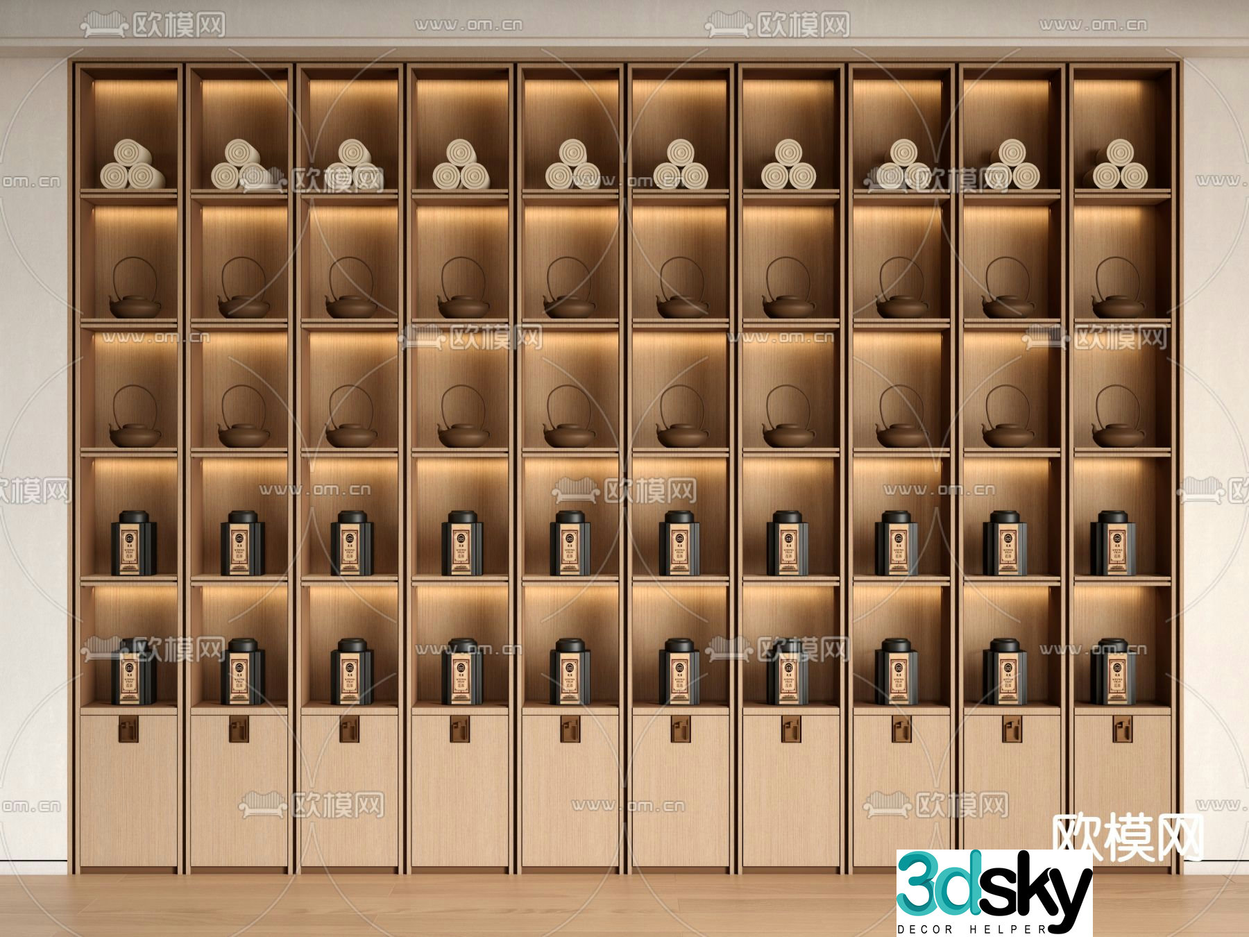 New Chinese style tea cabinet tea cabinet decorative cabinet 3d model