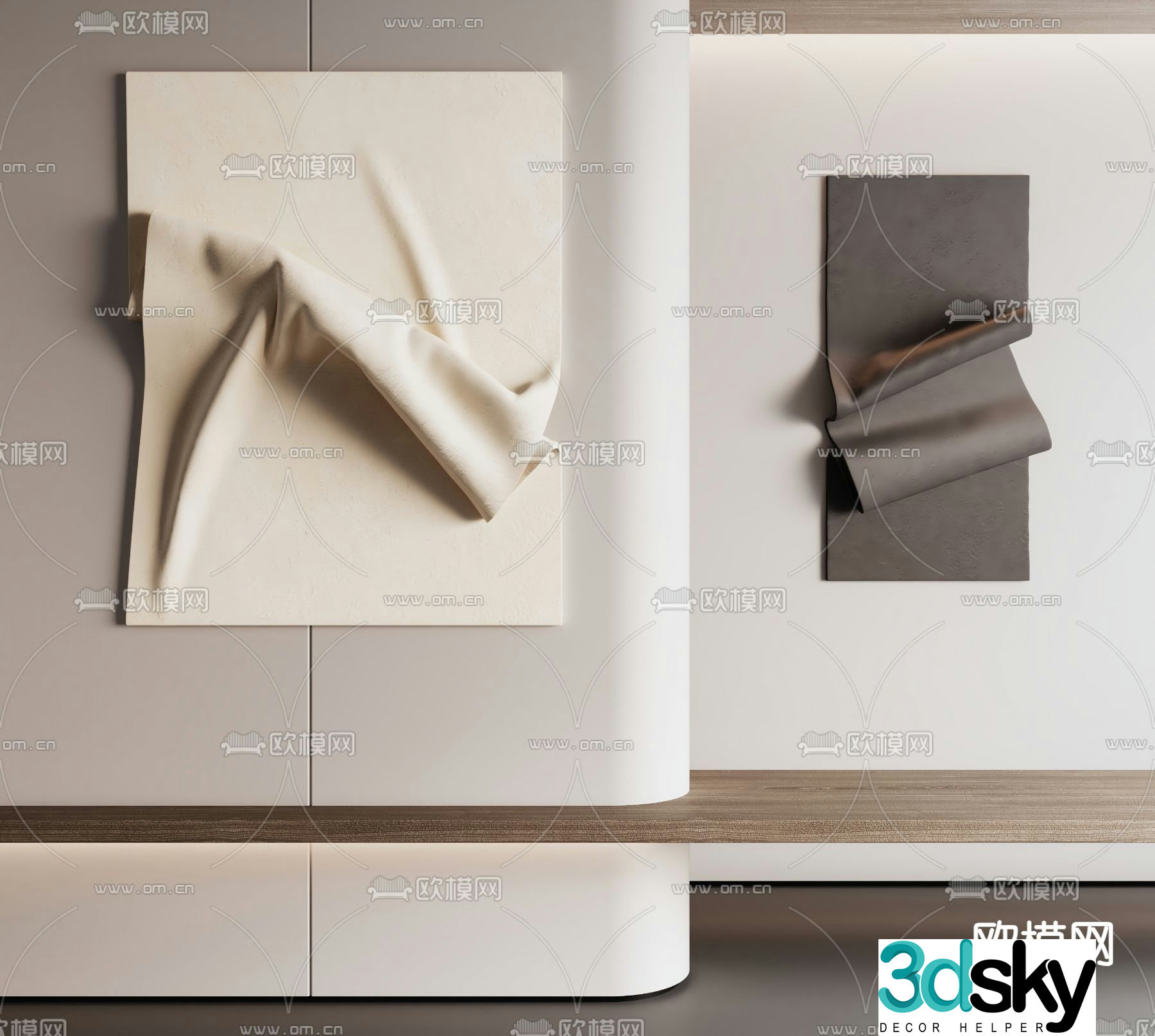 Modern wall decoration hanging decoration three-dimensional painting 3d model