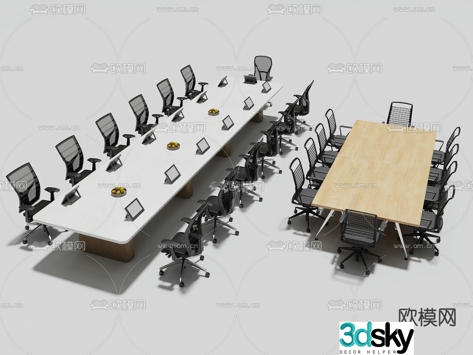 Conference tables and chairs conference table 3d model