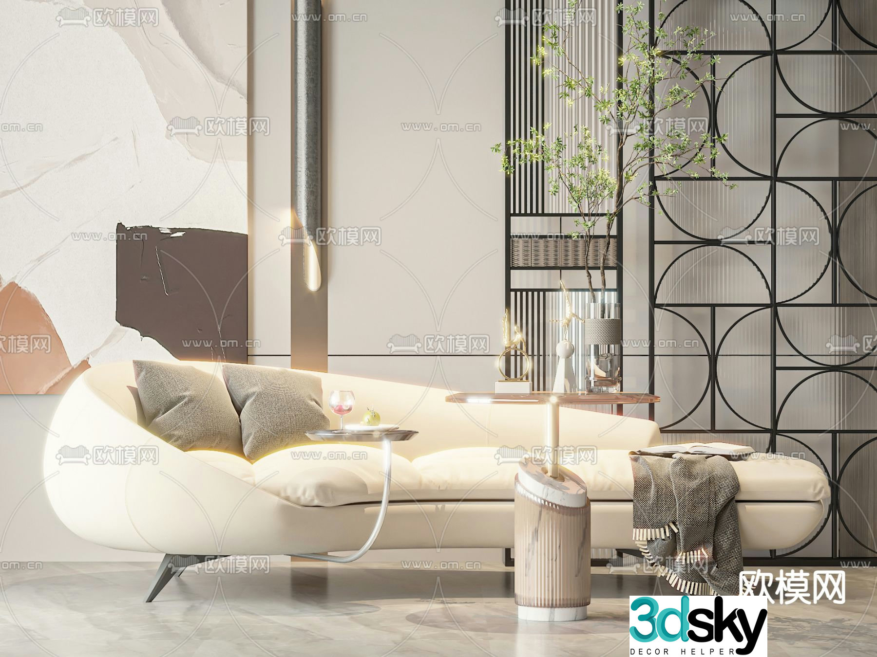 Modern chaise longue 3d model