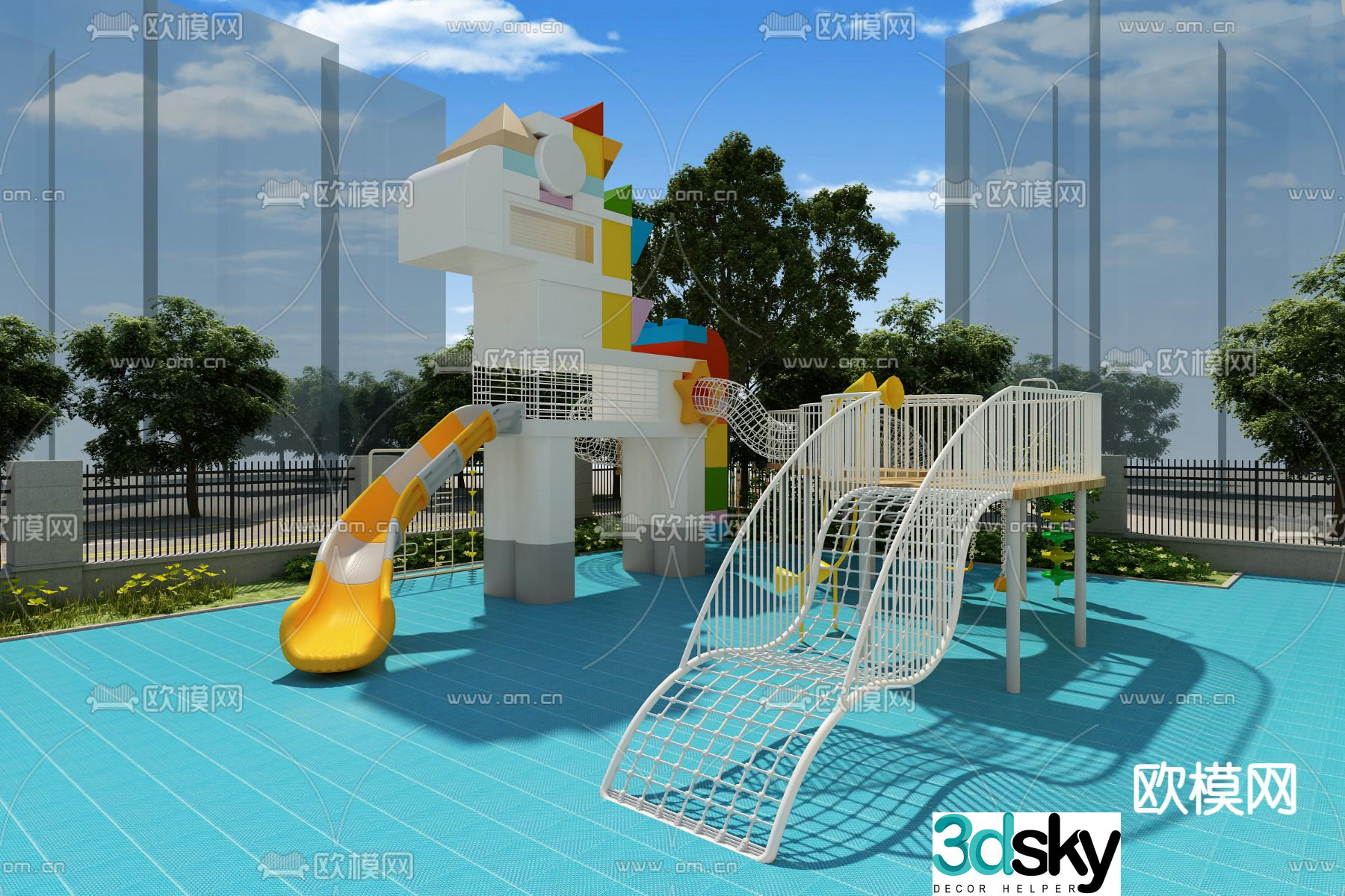 Kindergarten slide Lego Trojan 3D model