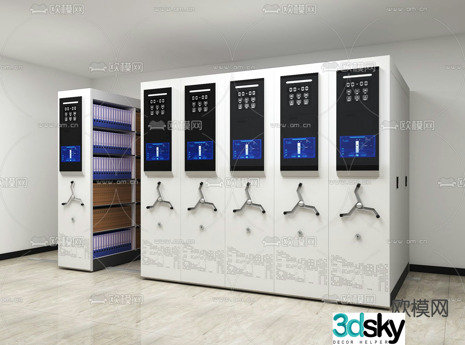 Archives Room Archives Cabinet Dense Shelf 3D Model