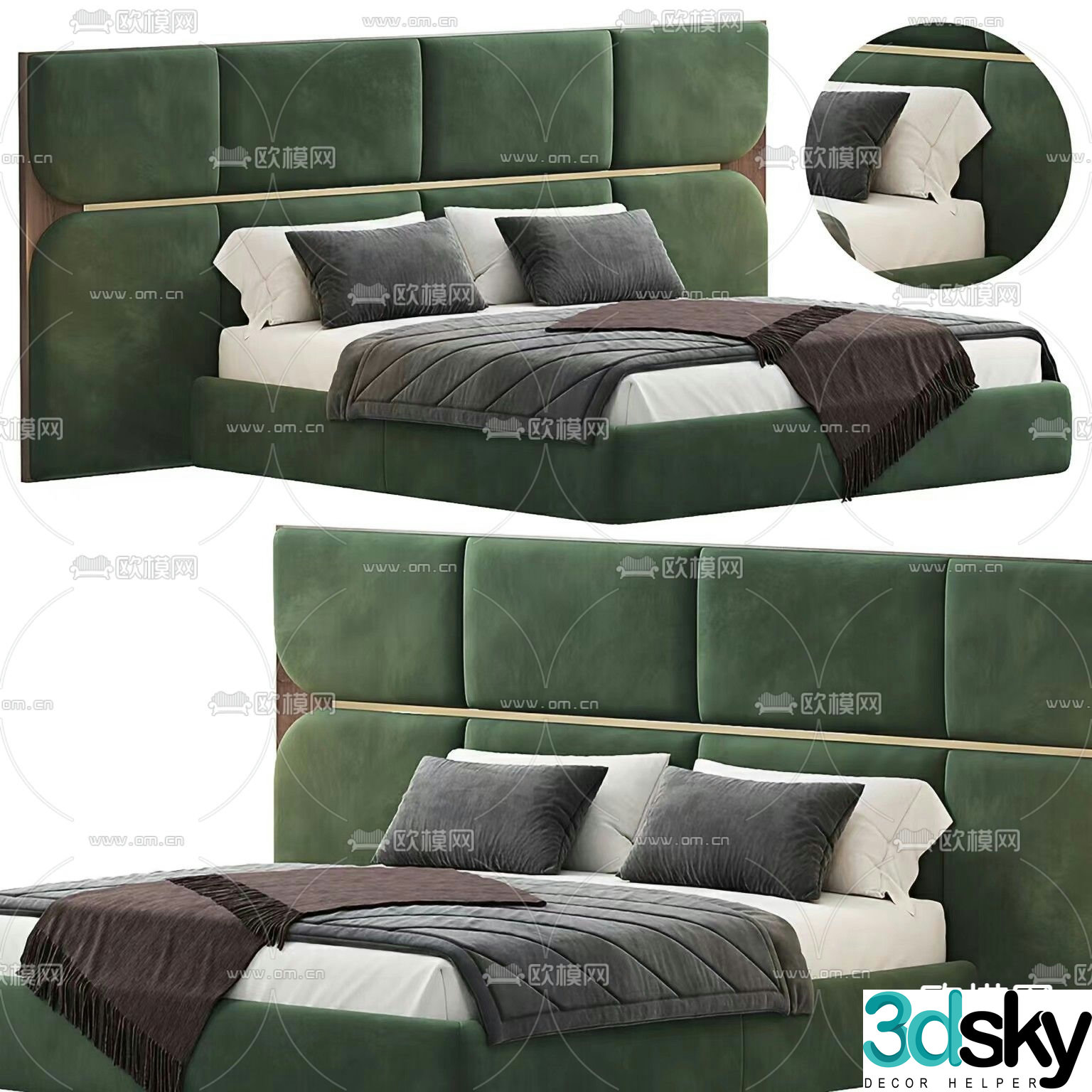 SAKYA BED double bed 3d model