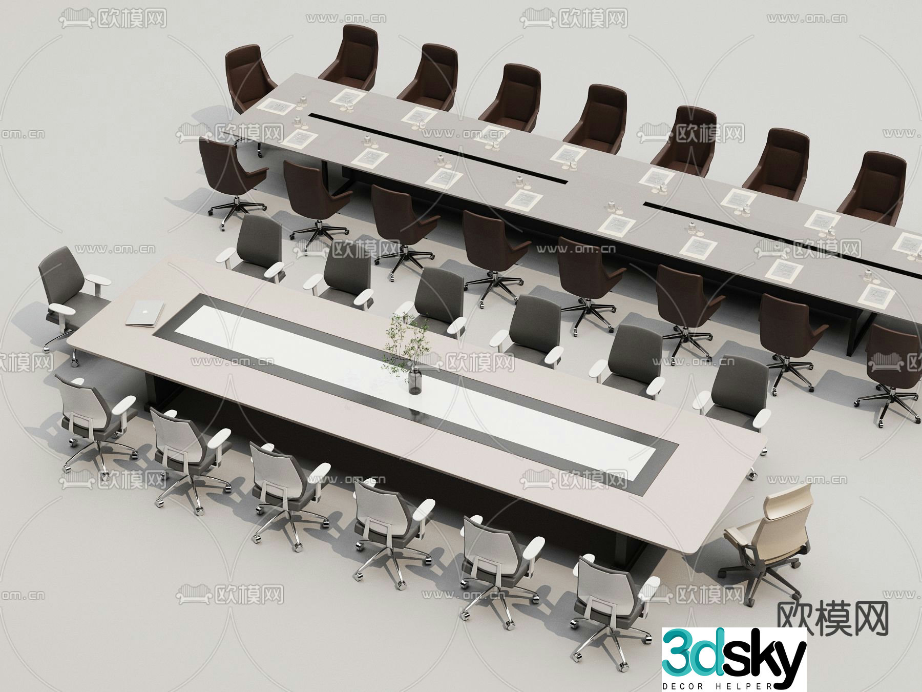 Conference tables and chairs conference table 3d model