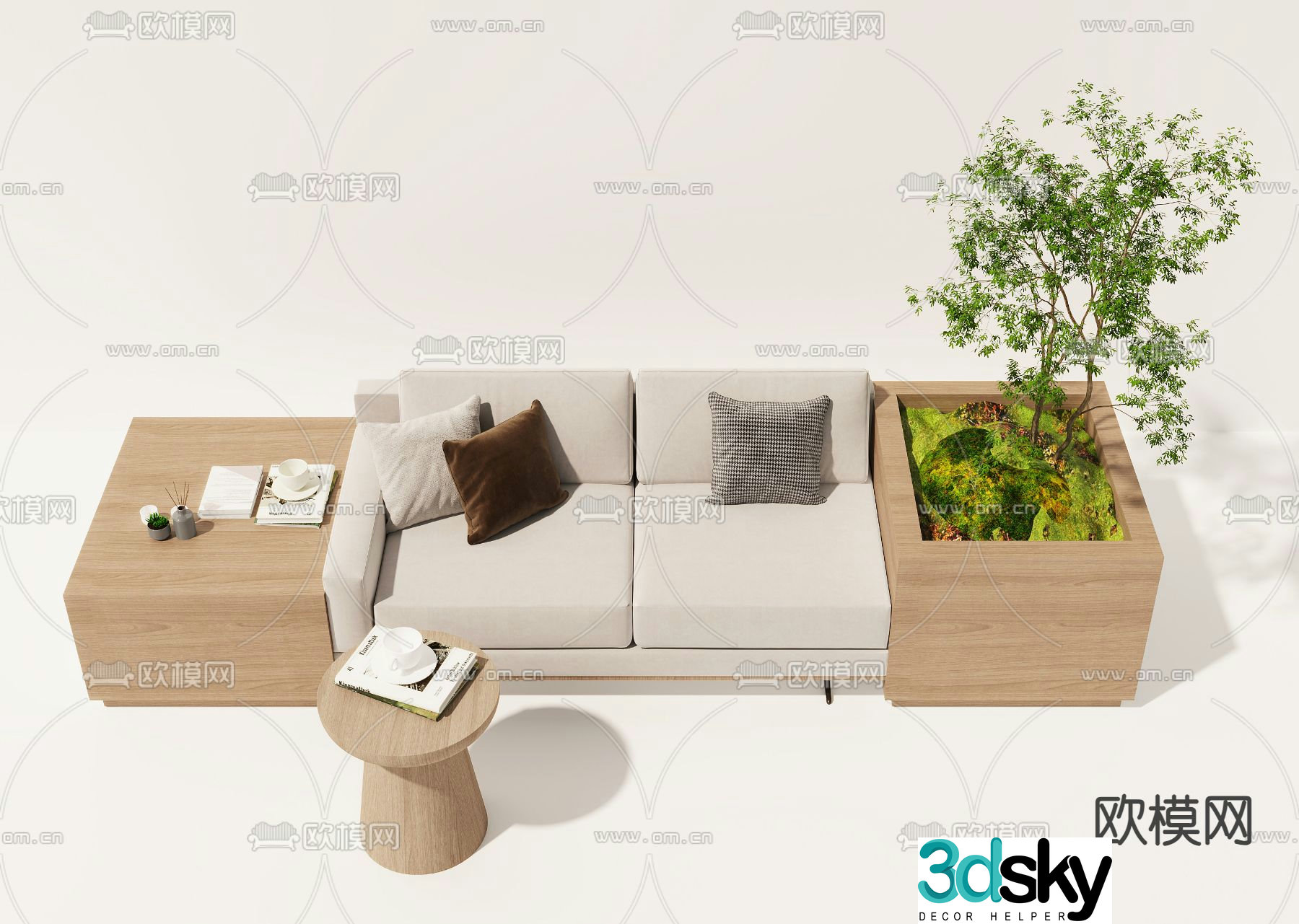 Modern booth sofa 3d model
