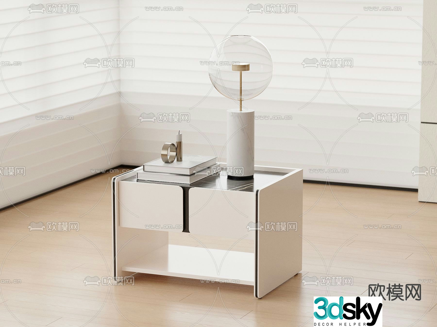 Modern bedside table 3d model