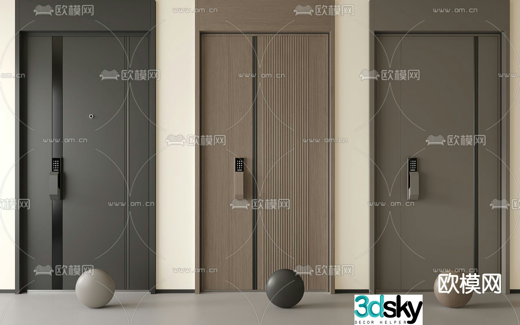 Entry door ceiling door security door 3D model