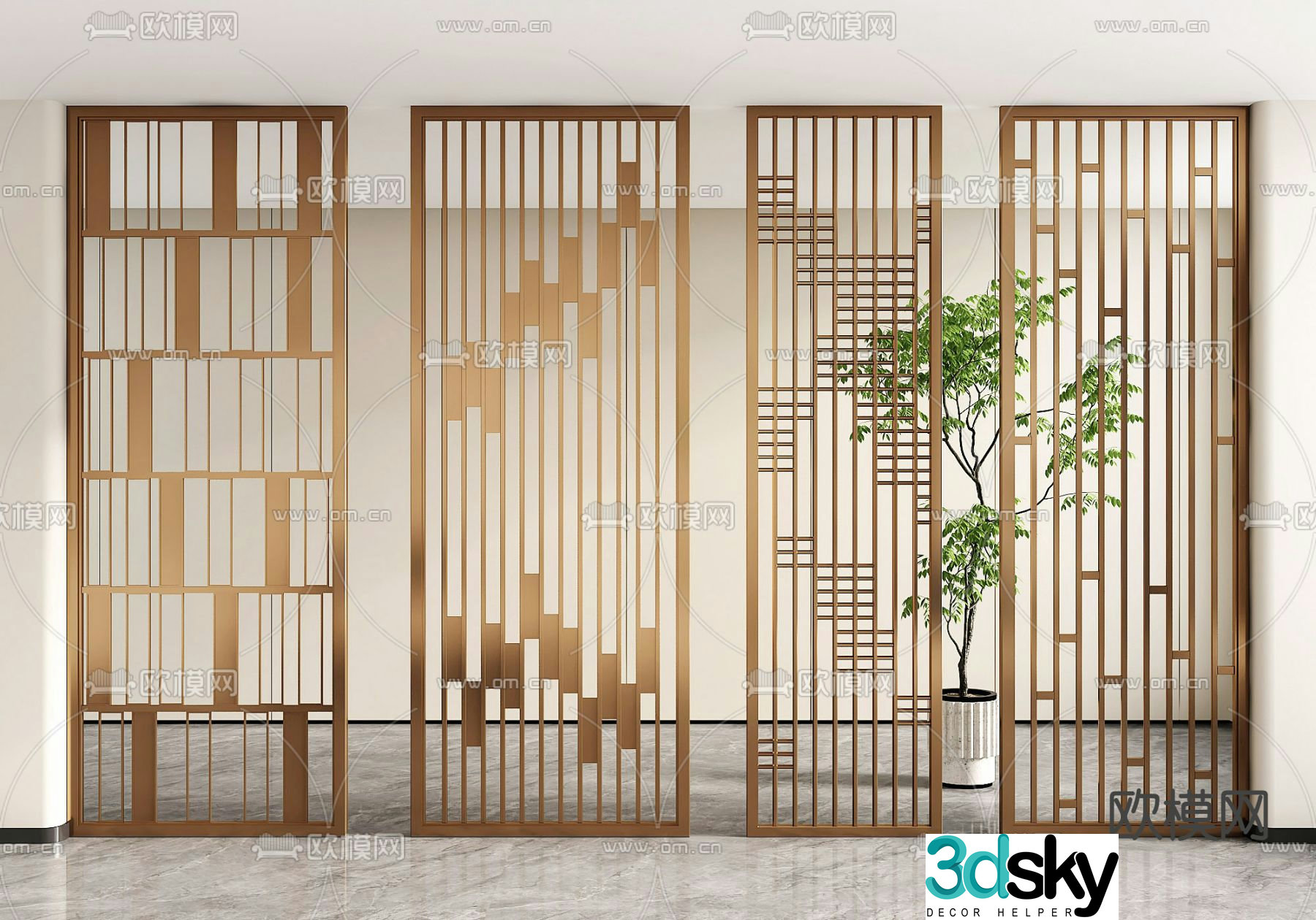 Modern screen partition 3d model