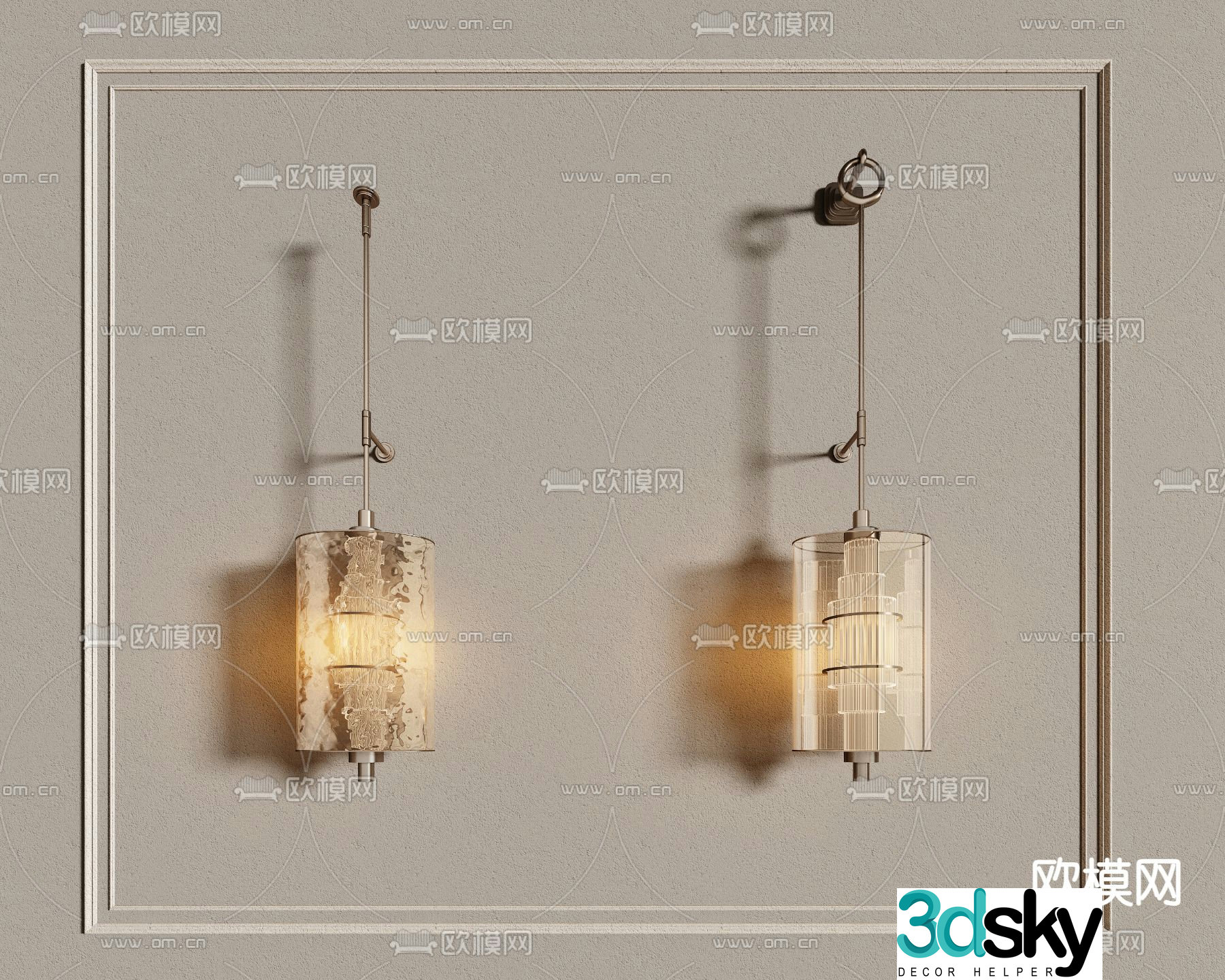CCD medieval style wall lamp 3d model