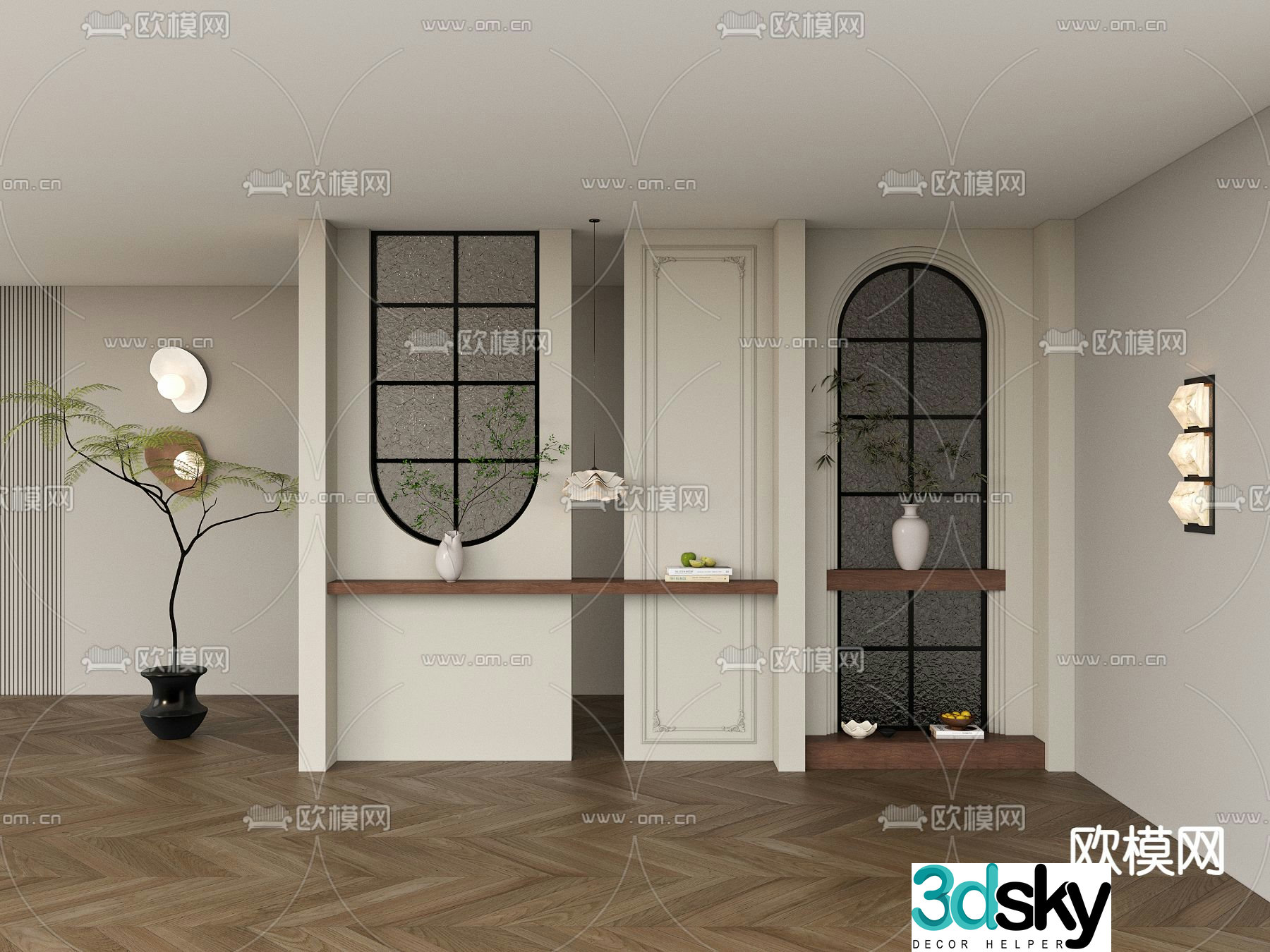 Entrance screen glass partition 3d model