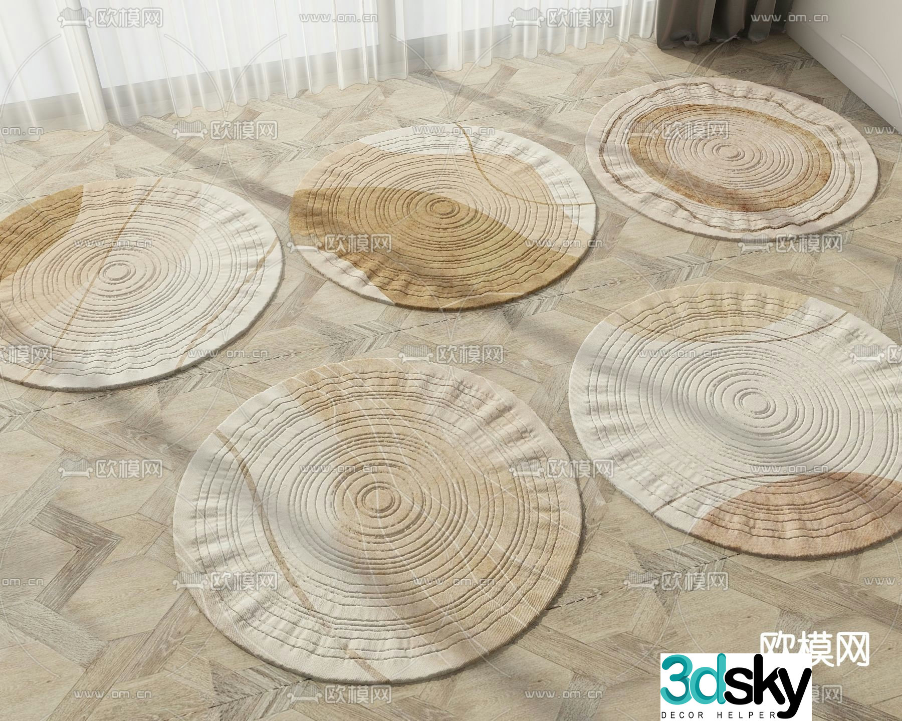3d model of circular carpet