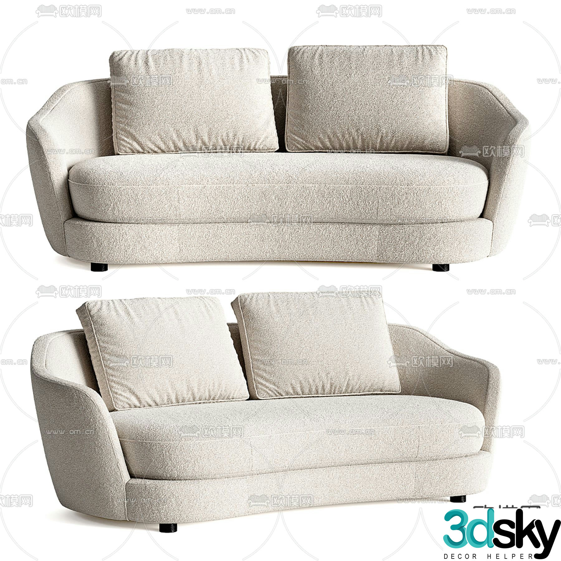 Double sofa 3d model