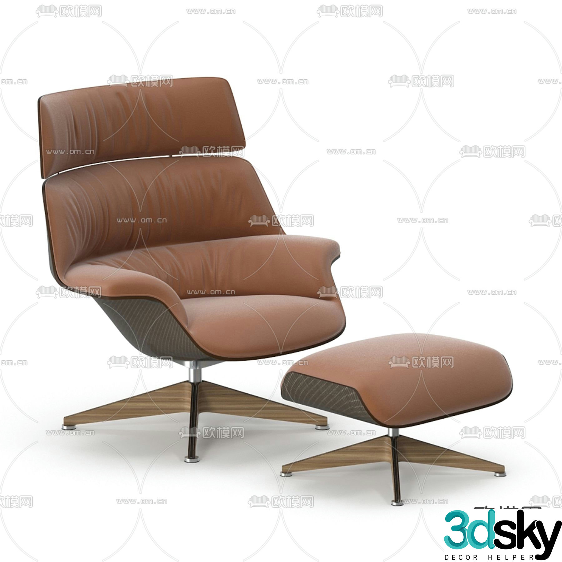 Modern chair leisure chair 3d model