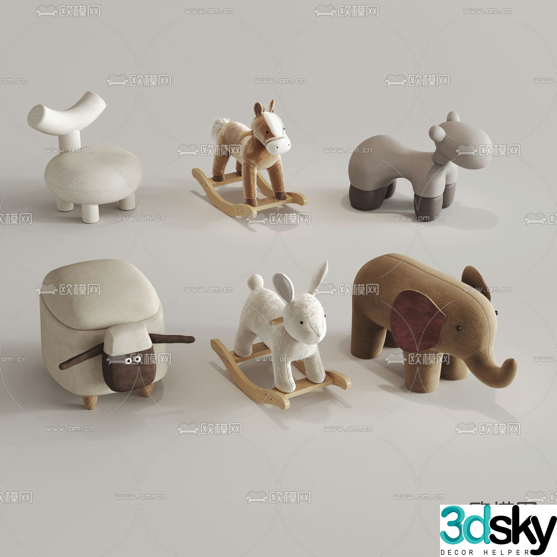 Animal Children’s Chair Trojan Stool 3D Model