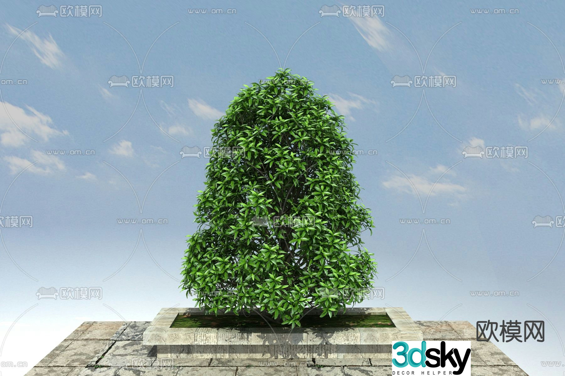 Landscape tree arbor mignonette big tree 3d model