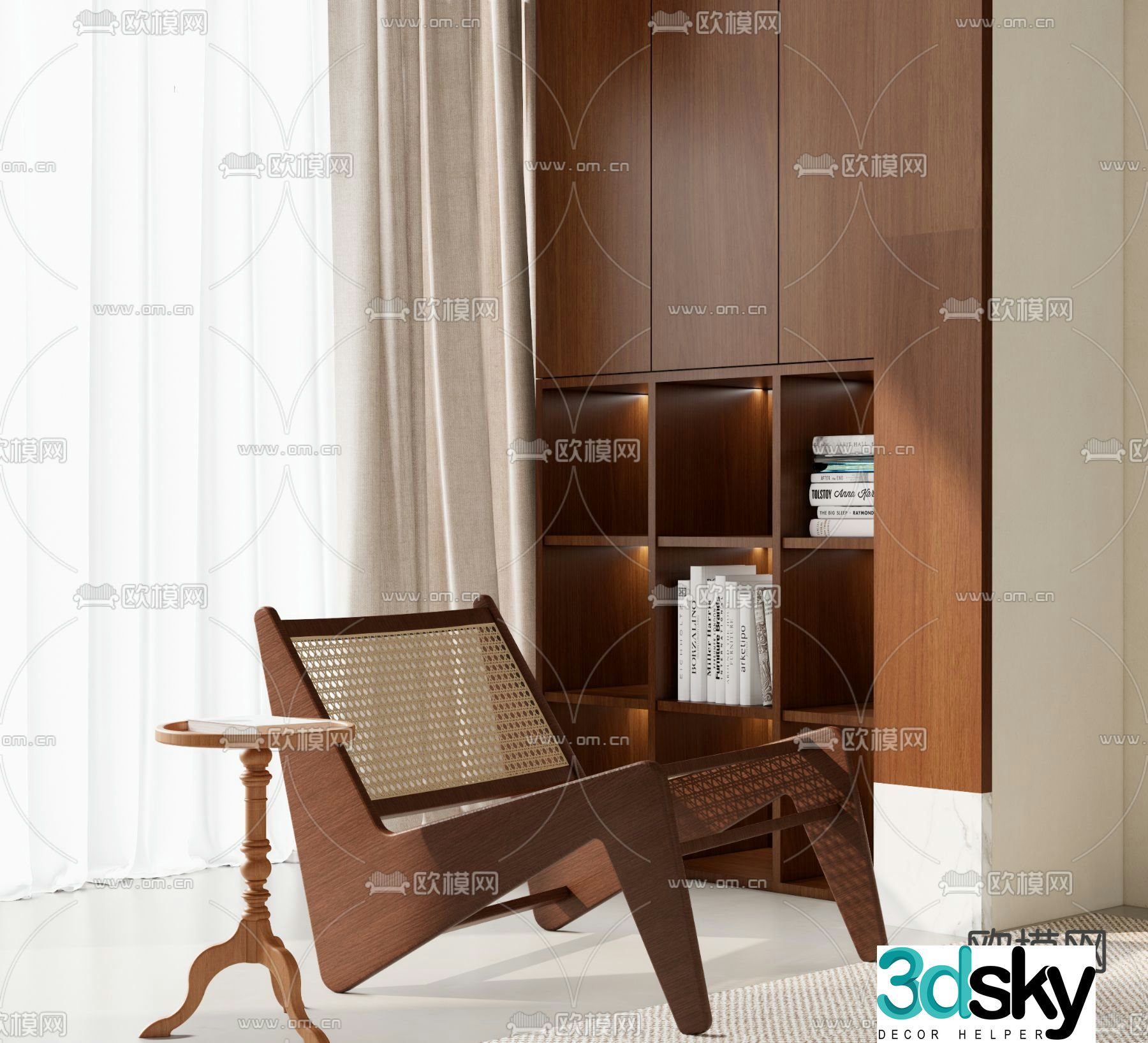 Wabi-sabi style leisure chair chair 3d model