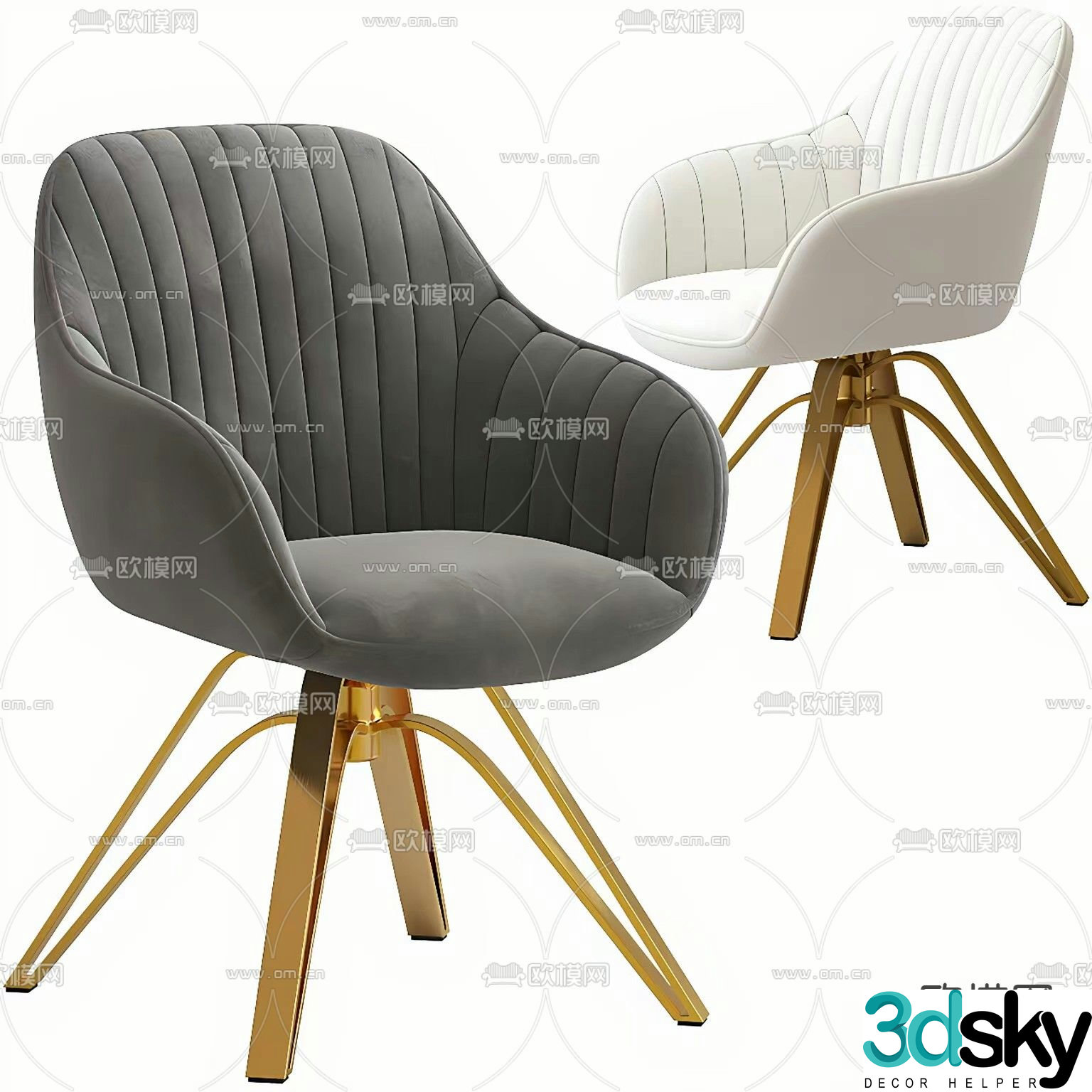Light luxury leisure chair armchair 3d model